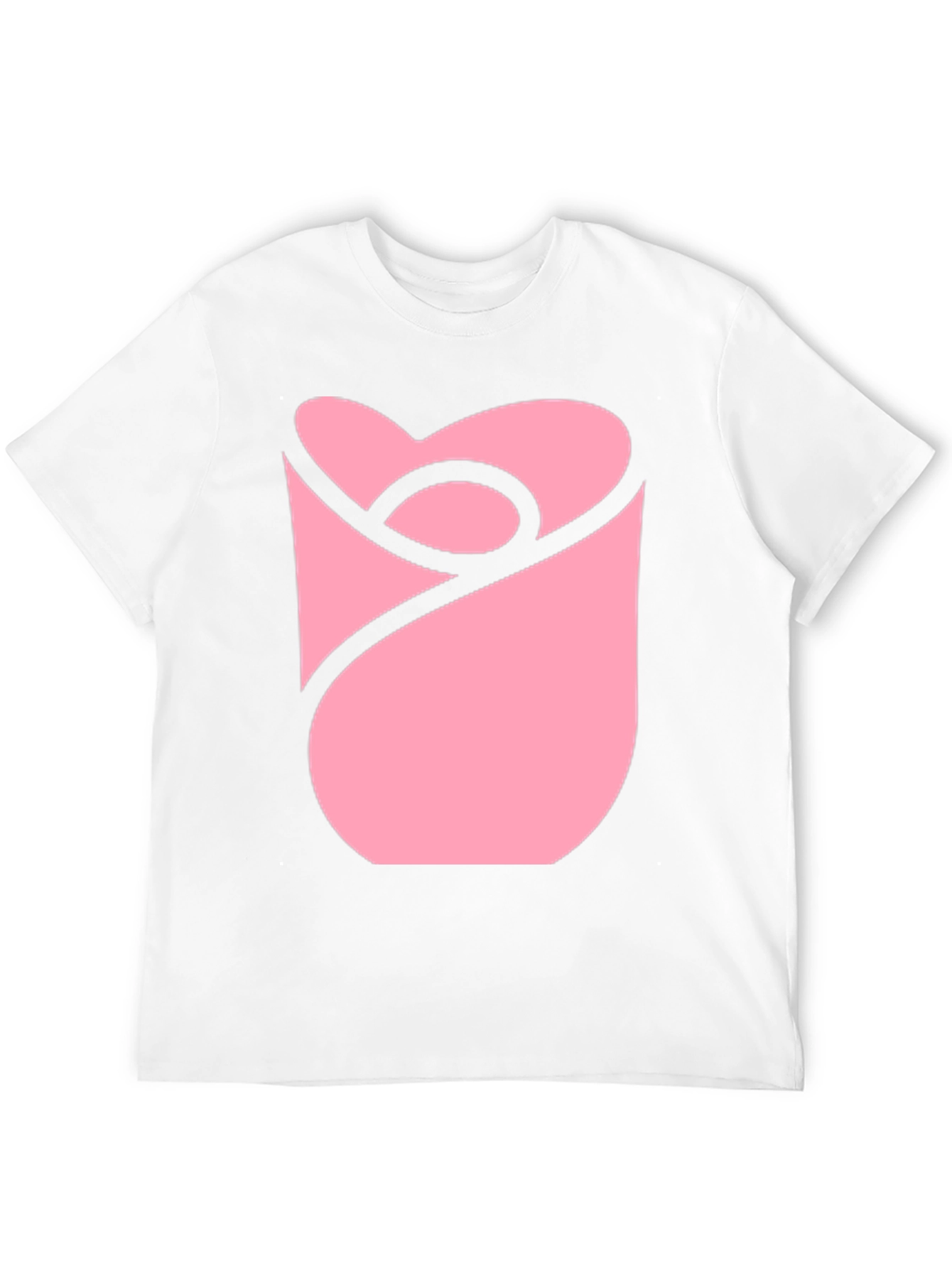 Modern Pink Rose Graphic Black T-Shirt