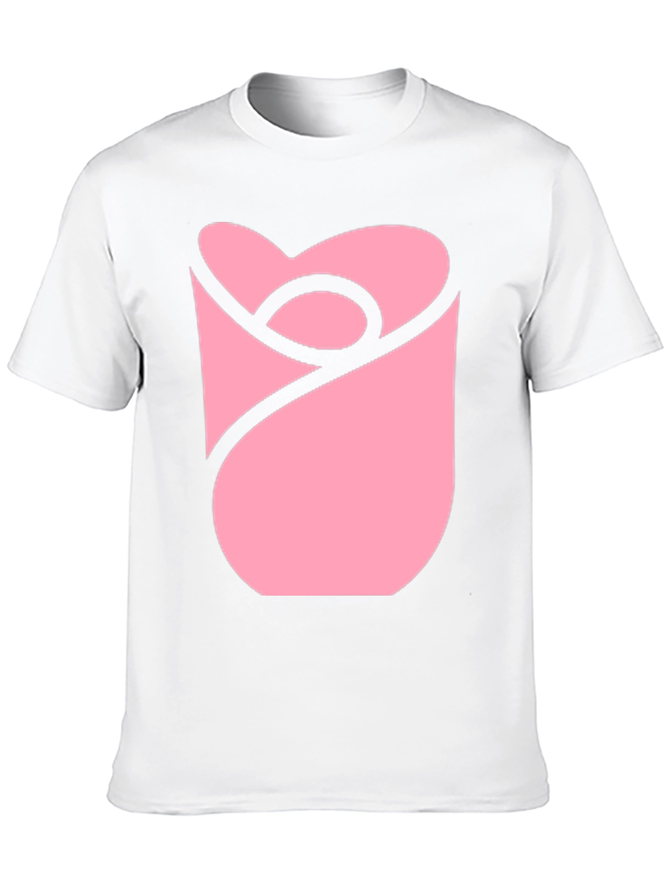 Modern Pink Rose Graphic Black T-Shirt