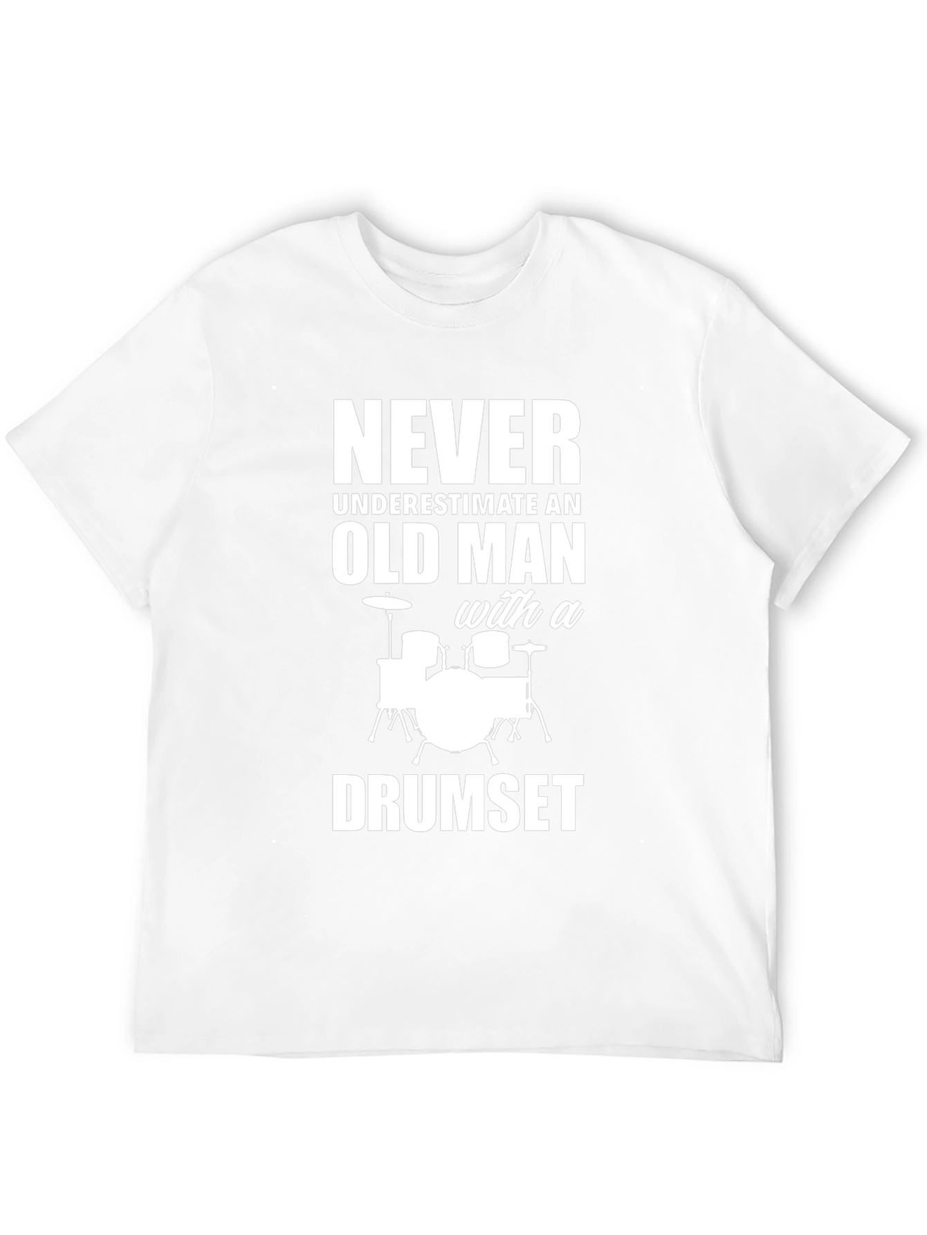 Funny Drummer T-Shirt - Old Man Drumset