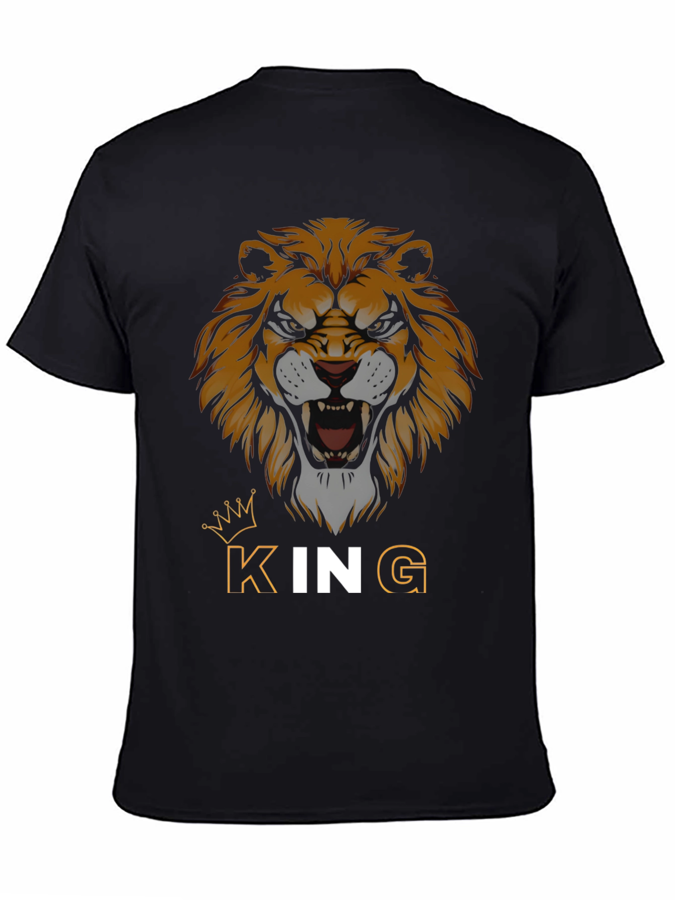 King Lion Graphic Tee - Black Cotton T-Shirt