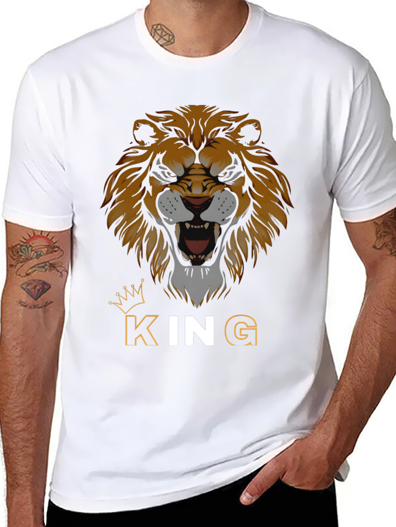 King Lion Graphic Tee - Black Cotton T-Shirt