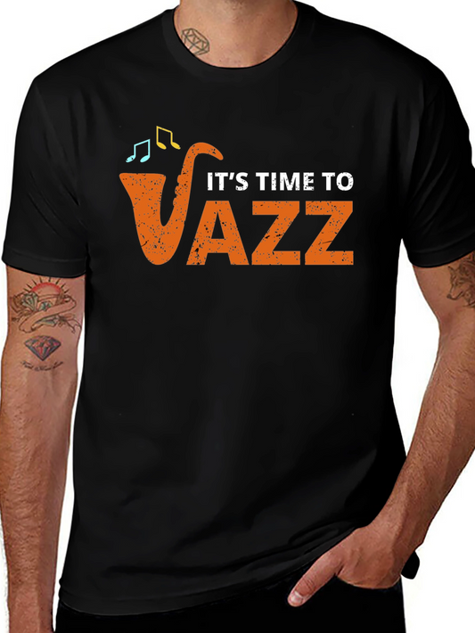 Its Time to Jazz Graphic Black T-Shirt