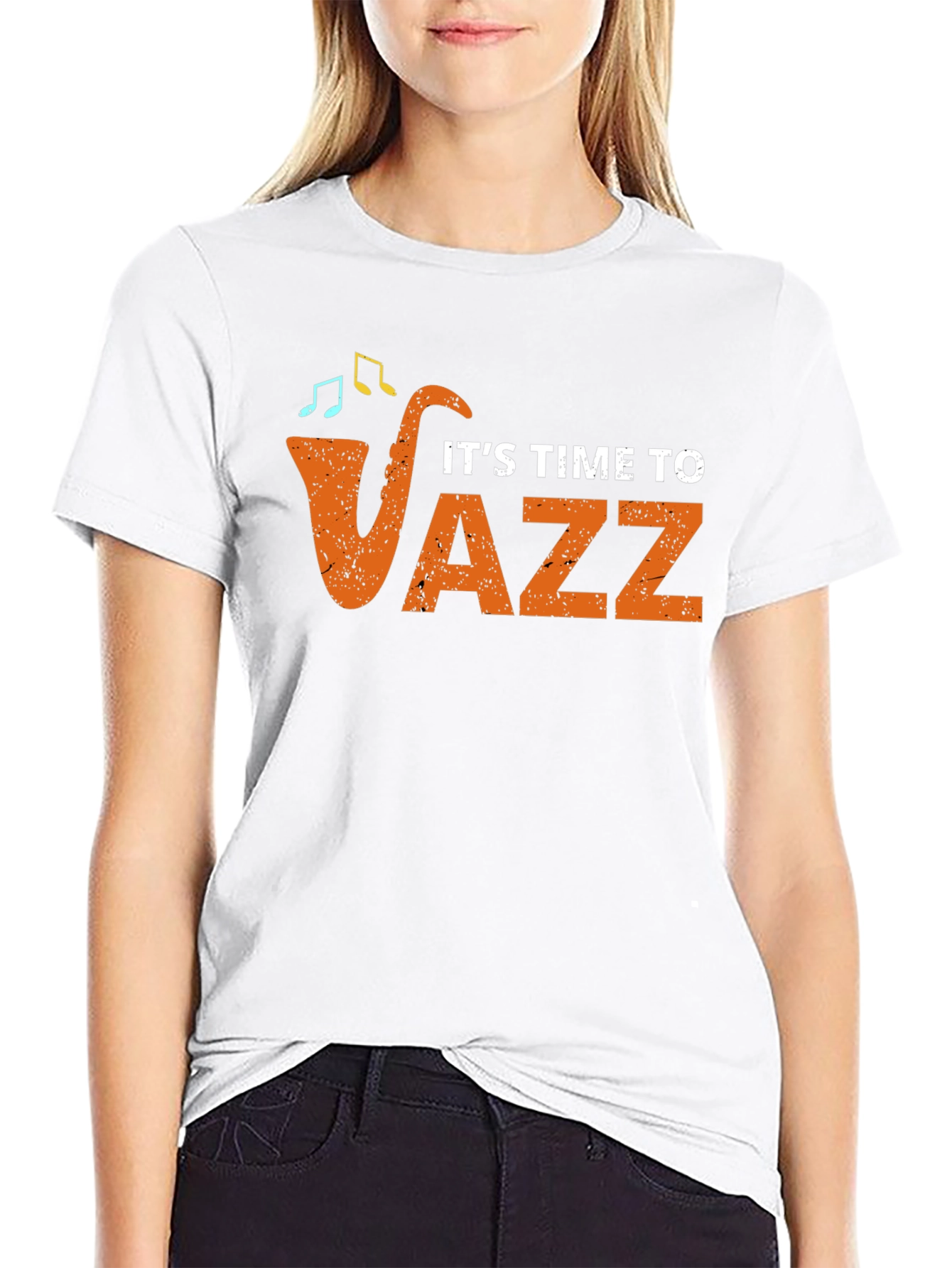 Its Time to Jazz Graphic Black T-Shirt