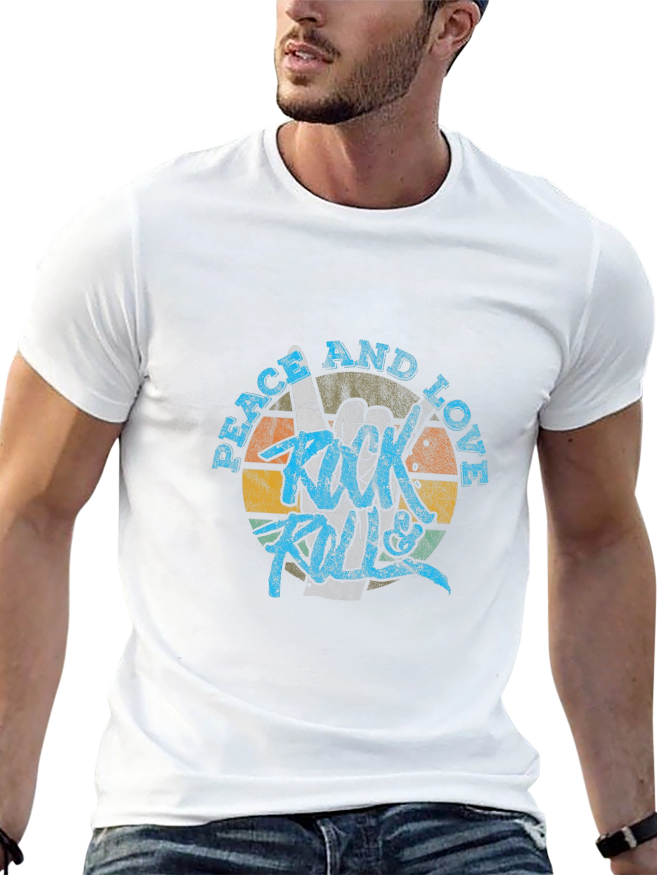Peace Love & Rock N Roll Graphic T-Shirt