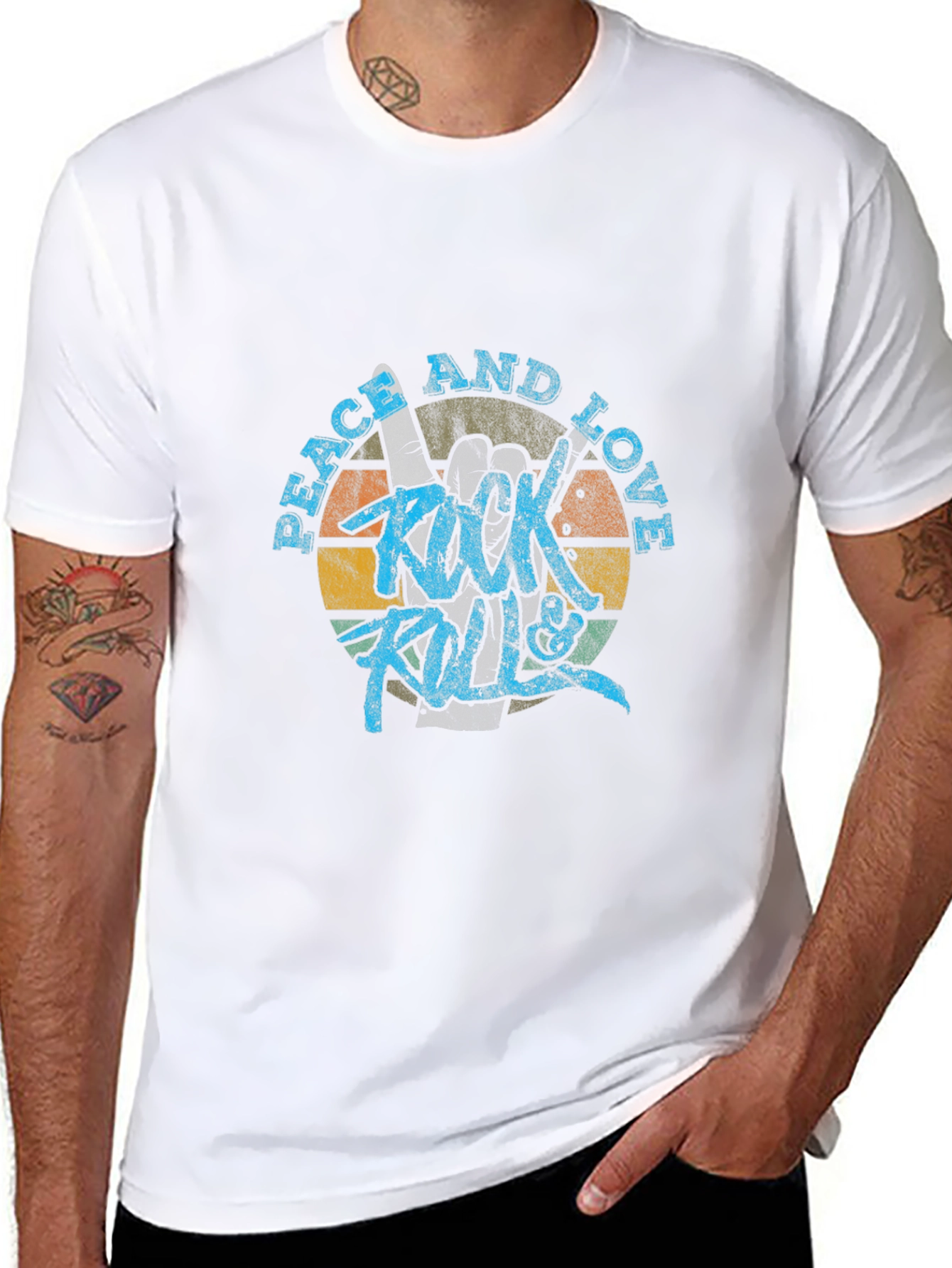 Peace Love & Rock N Roll Graphic T-Shirt