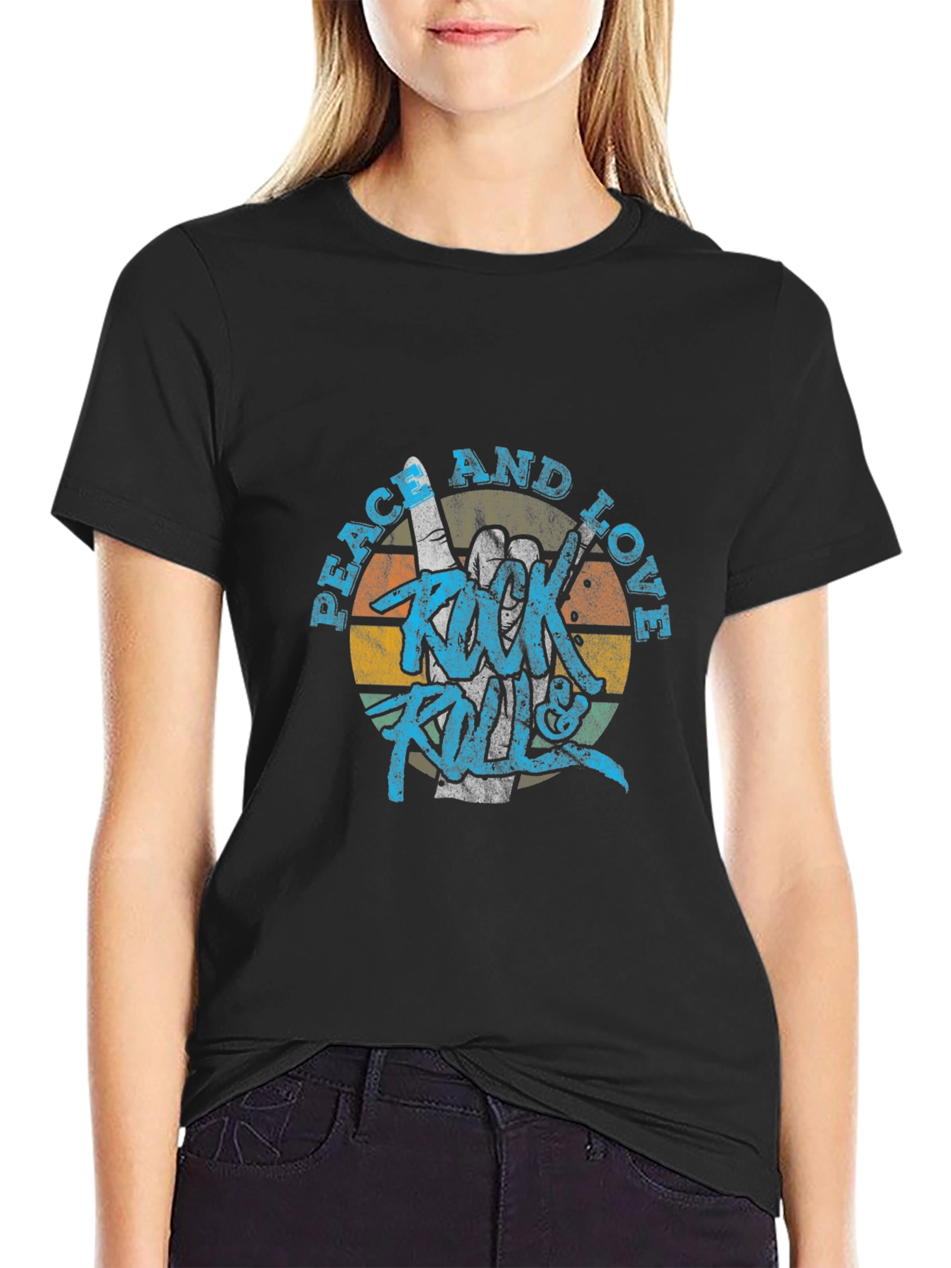 Peace Love & Rock N Roll Graphic T-Shirt