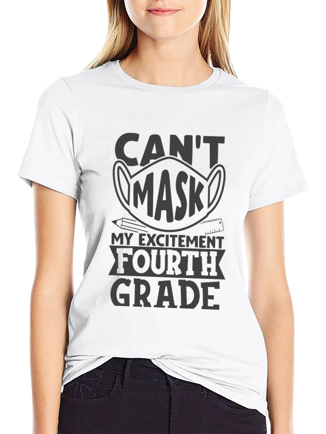 Cant Mask My Excitement Fourth Grade T-Shirt