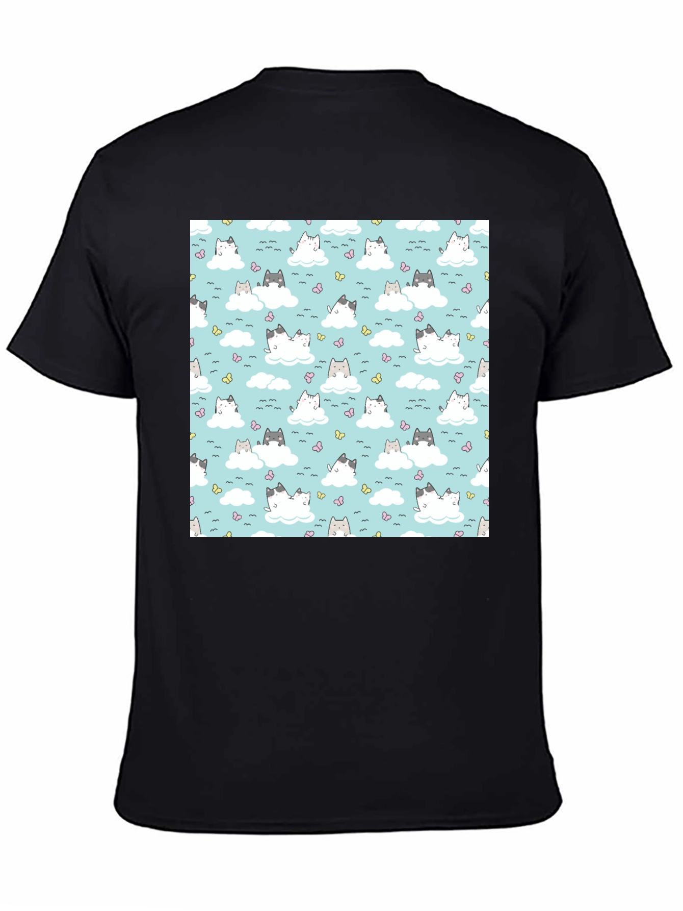 Cute Cats On Cloud Pattern T-Shirt