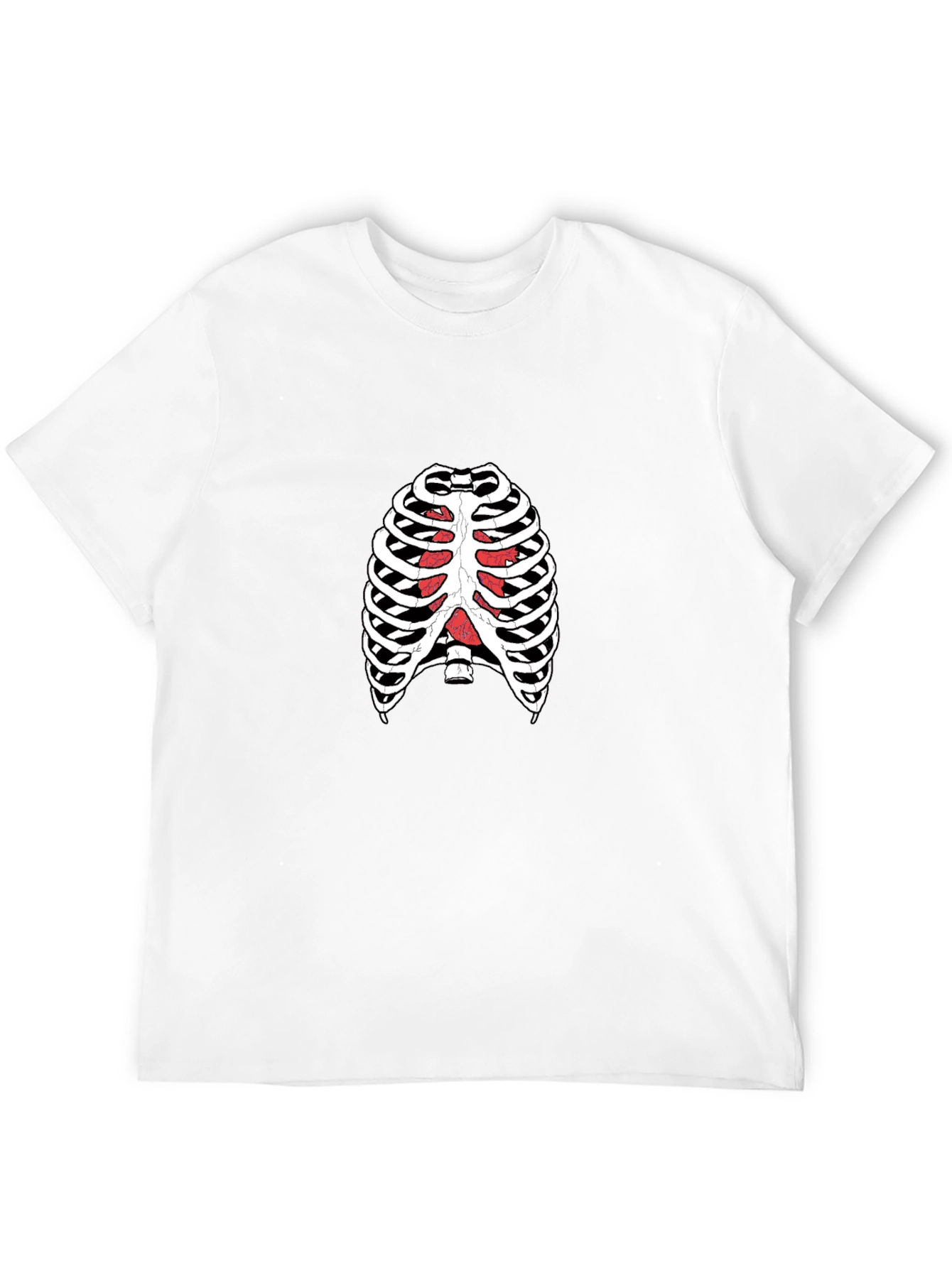 Rib Cage Graphic Tee - Black Crew Neck T-Shirt