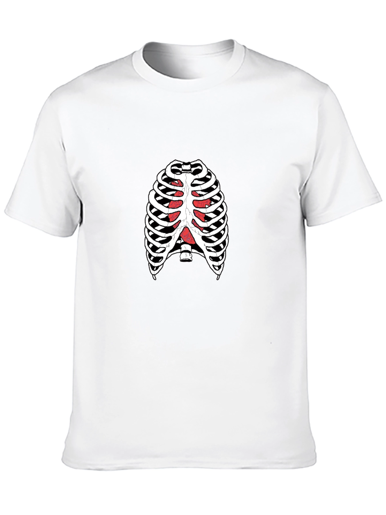 Rib Cage Graphic Tee - Black Crew Neck T-Shirt