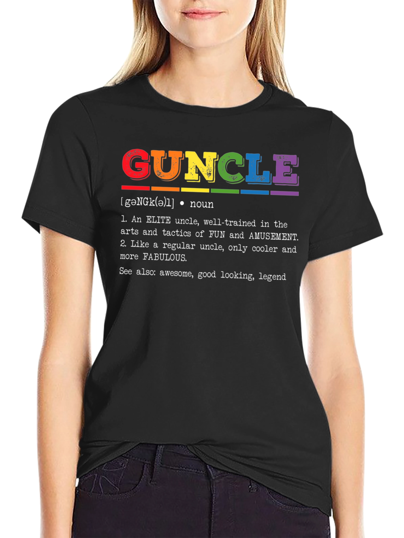 Guncle Definition T-Shirt - Elite Rainbow Uncle