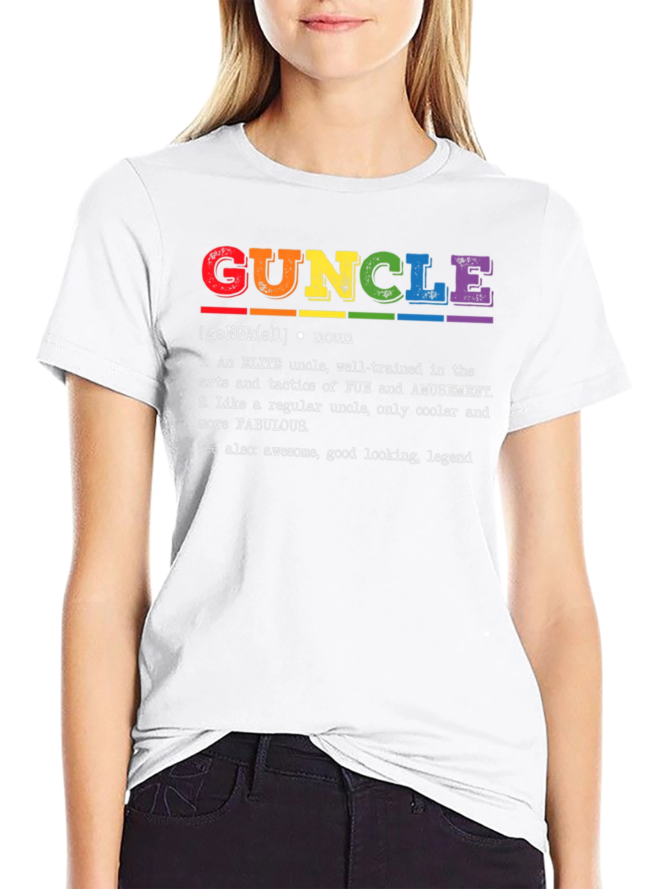 Guncle Definition T-Shirt - Elite Rainbow Uncle