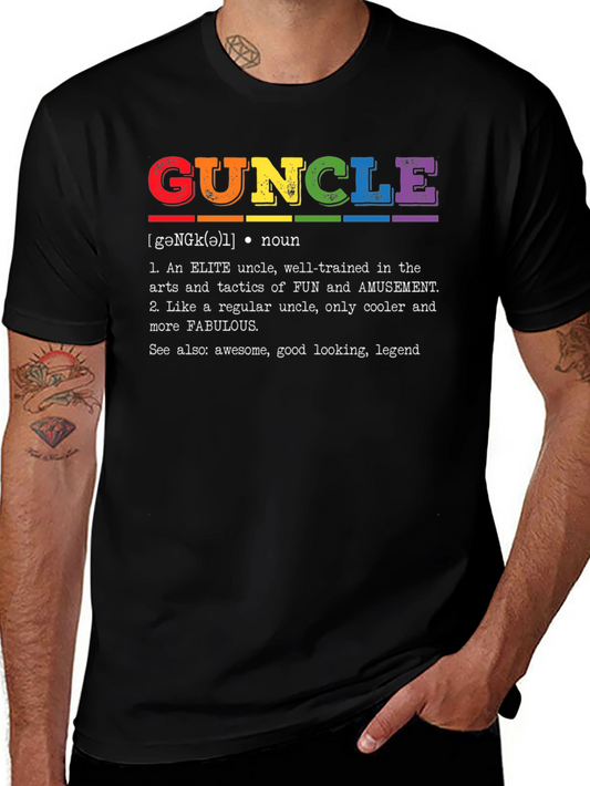 Guncle Definition T-Shirt - Elite Rainbow Uncle
