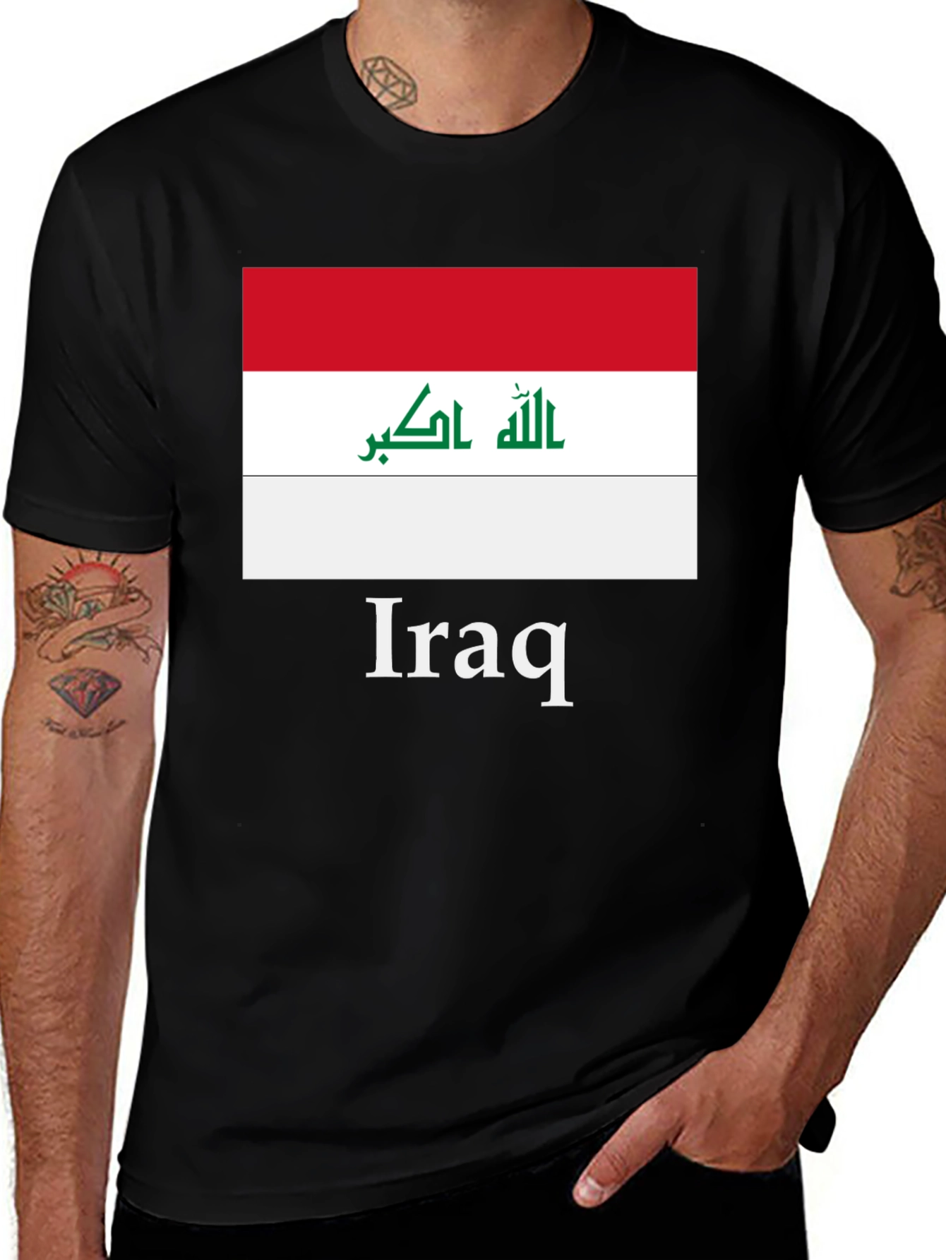 Iraq Flag T-Shirt - Black Graphic Tee