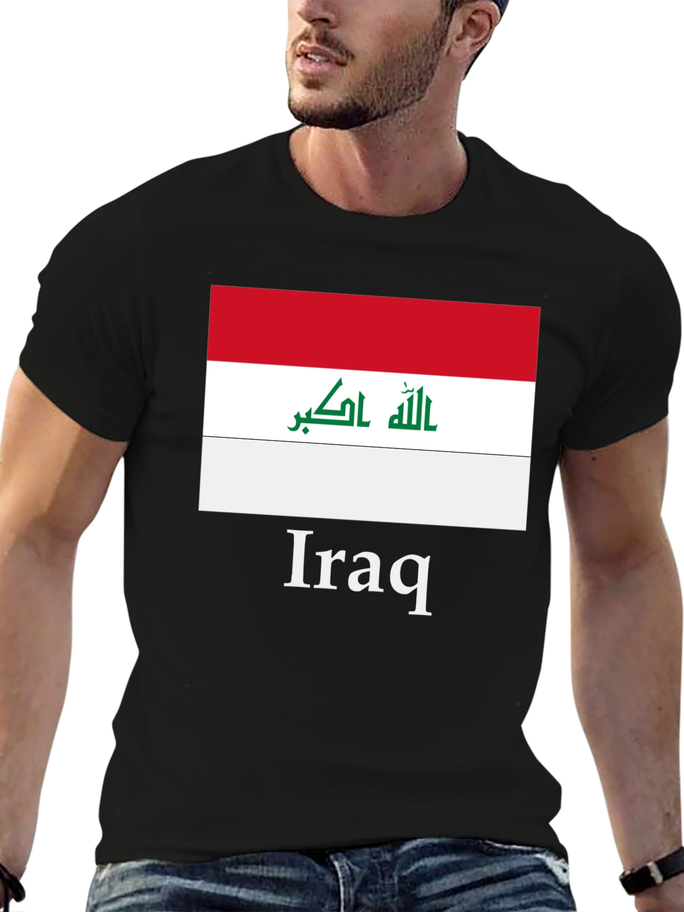 Iraq Flag T-Shirt - Black Graphic Tee