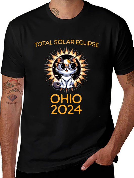 Ohio 2024 Total Solar Eclipse Cat T-Shirt