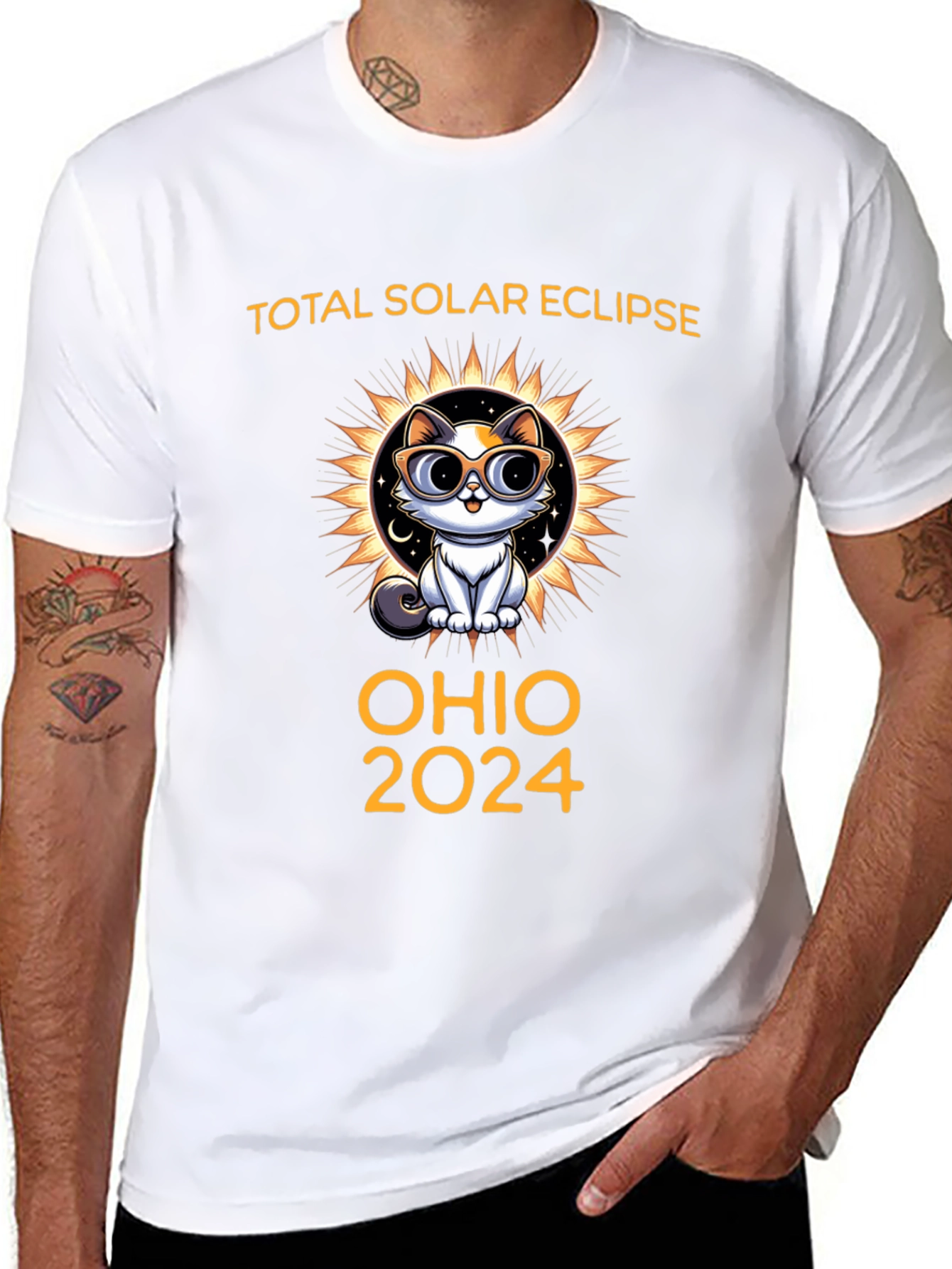 Ohio 2024 Total Solar Eclipse Cat T-Shirt