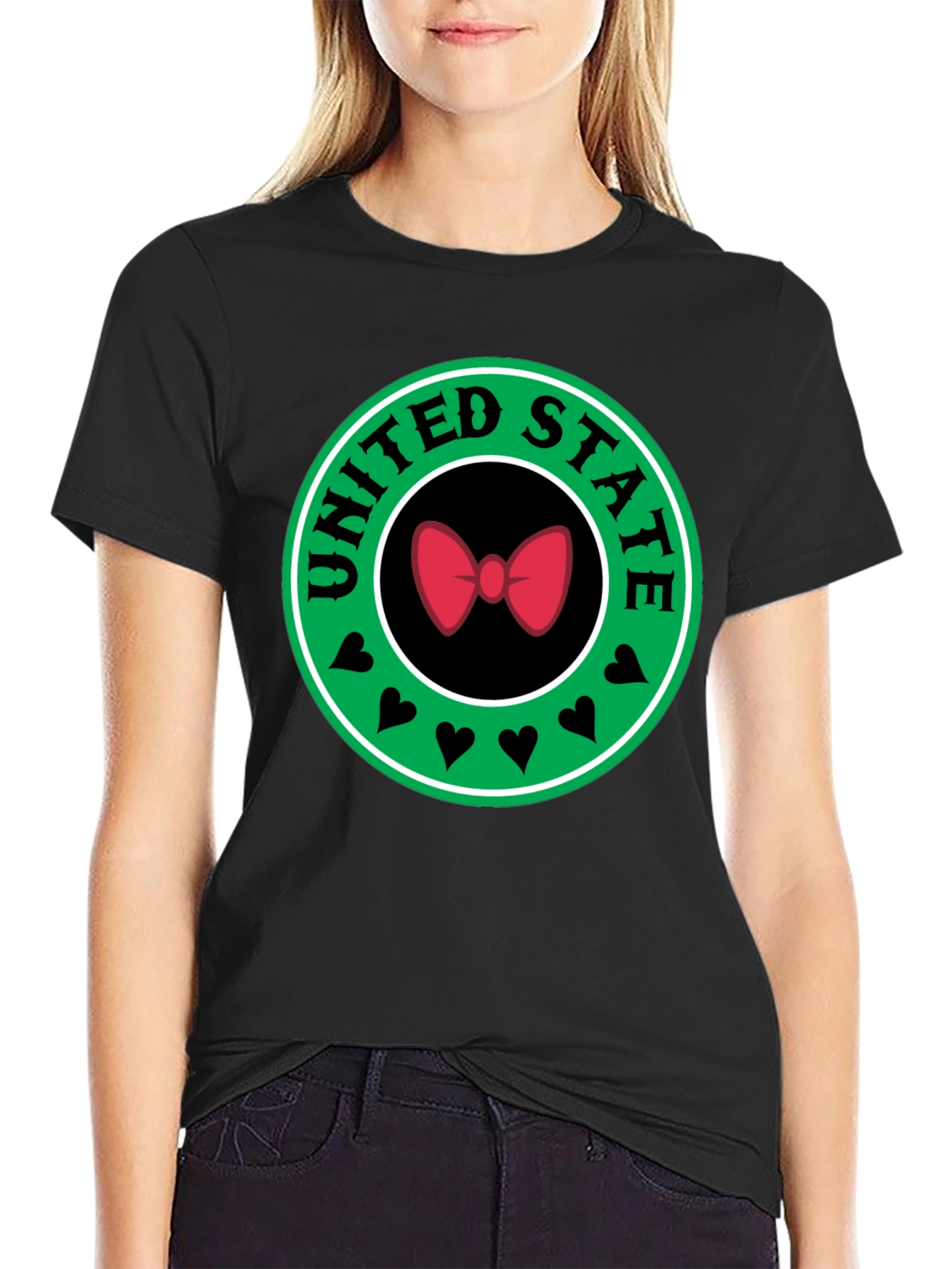 United States Bow Tie Black T-Shirt