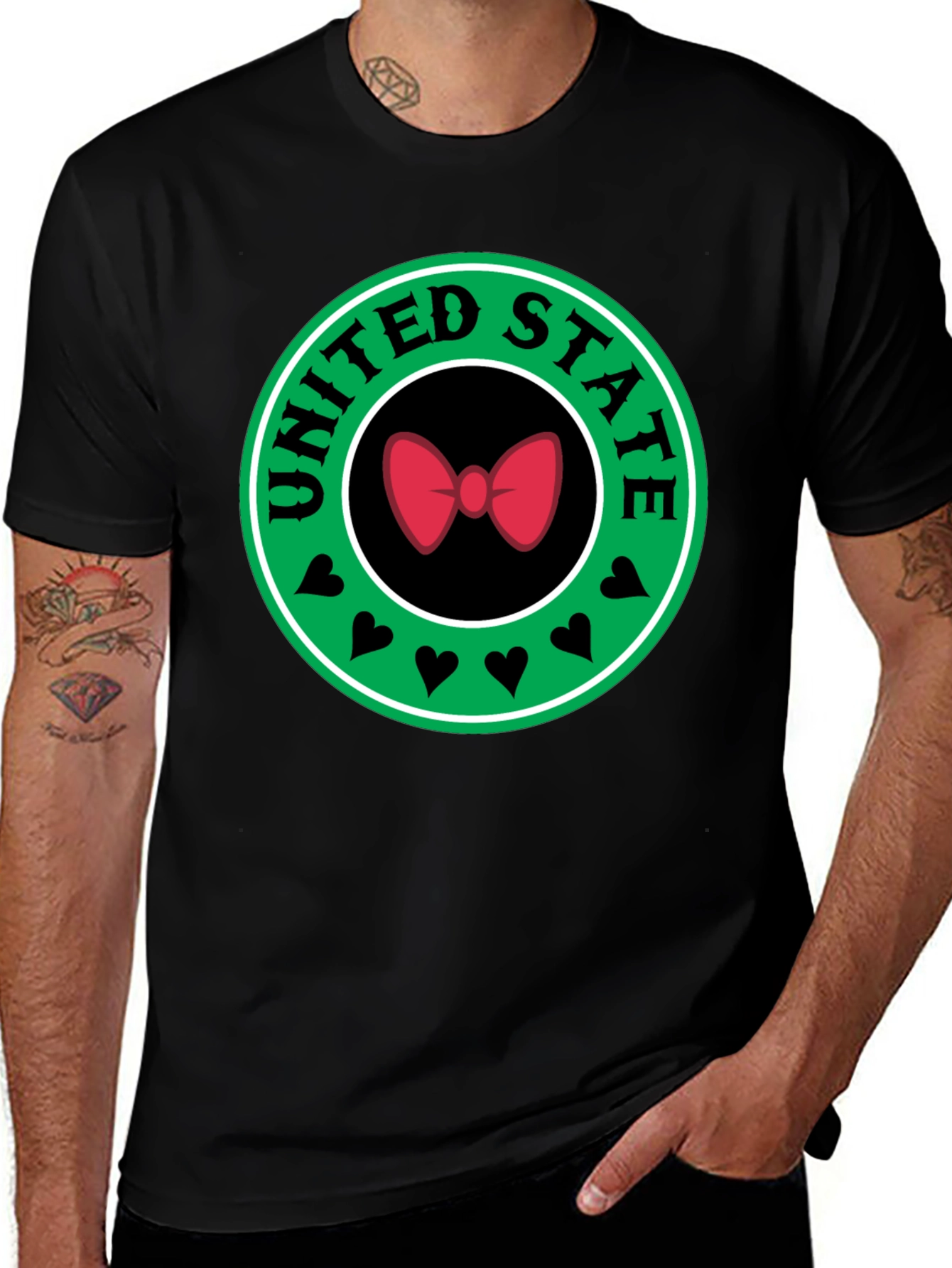 United States Bow Tie Black T-Shirt