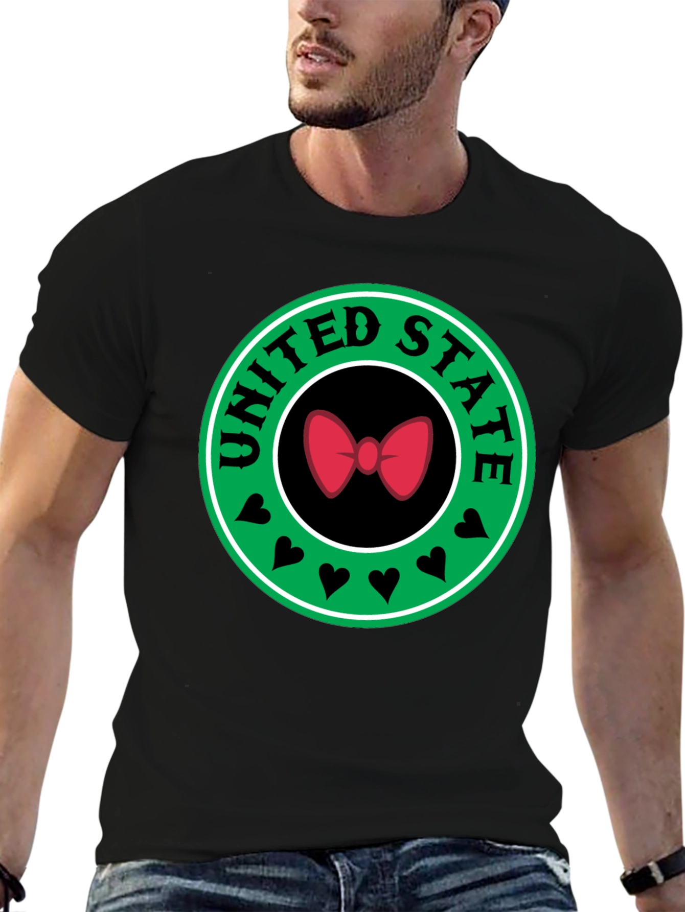 United States Bow Tie Black T-Shirt