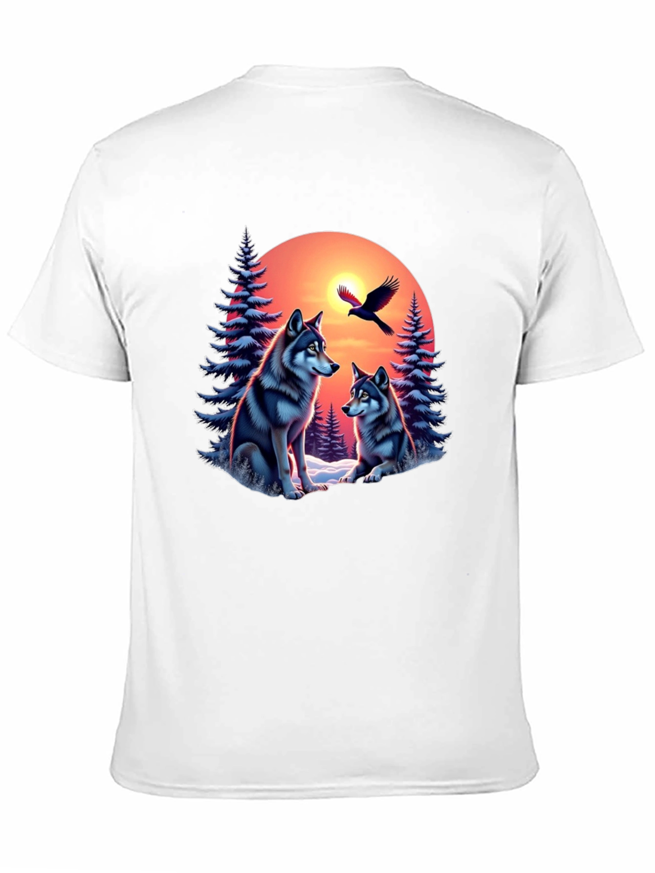 Wolf Sunset Graphic Tee - Nature Inspired Design