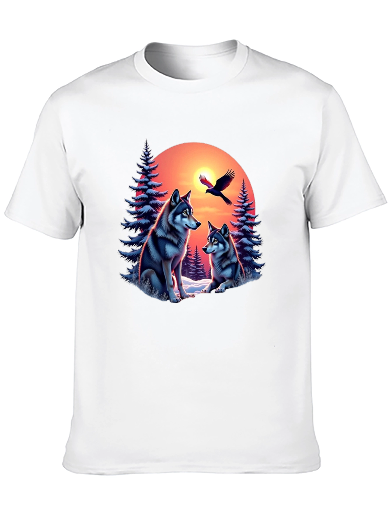 Wolf Sunset Graphic Tee - Nature Inspired Design
