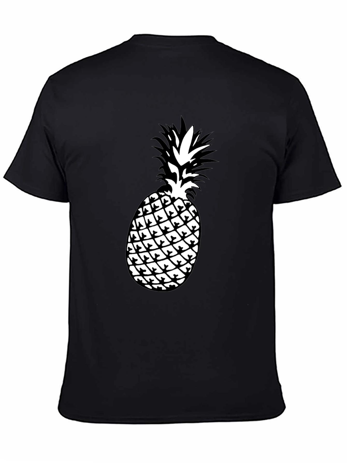 Black Pineapple Graphic Tee - Tropical Style