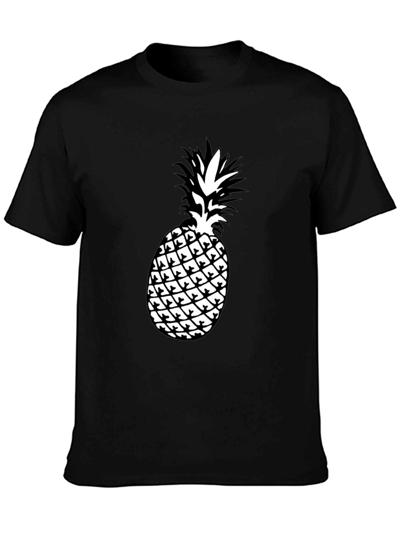 Black Pineapple Graphic Tee - Tropical Style