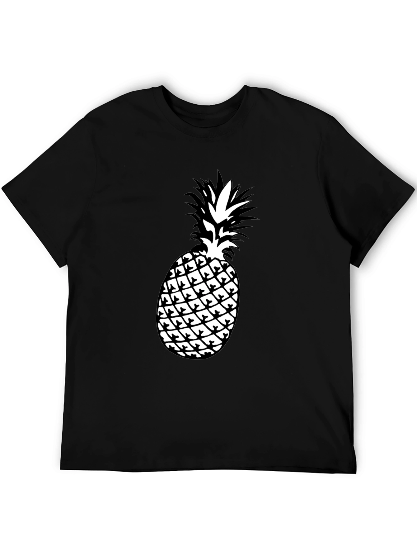 Black Pineapple Graphic Tee - Tropical Style