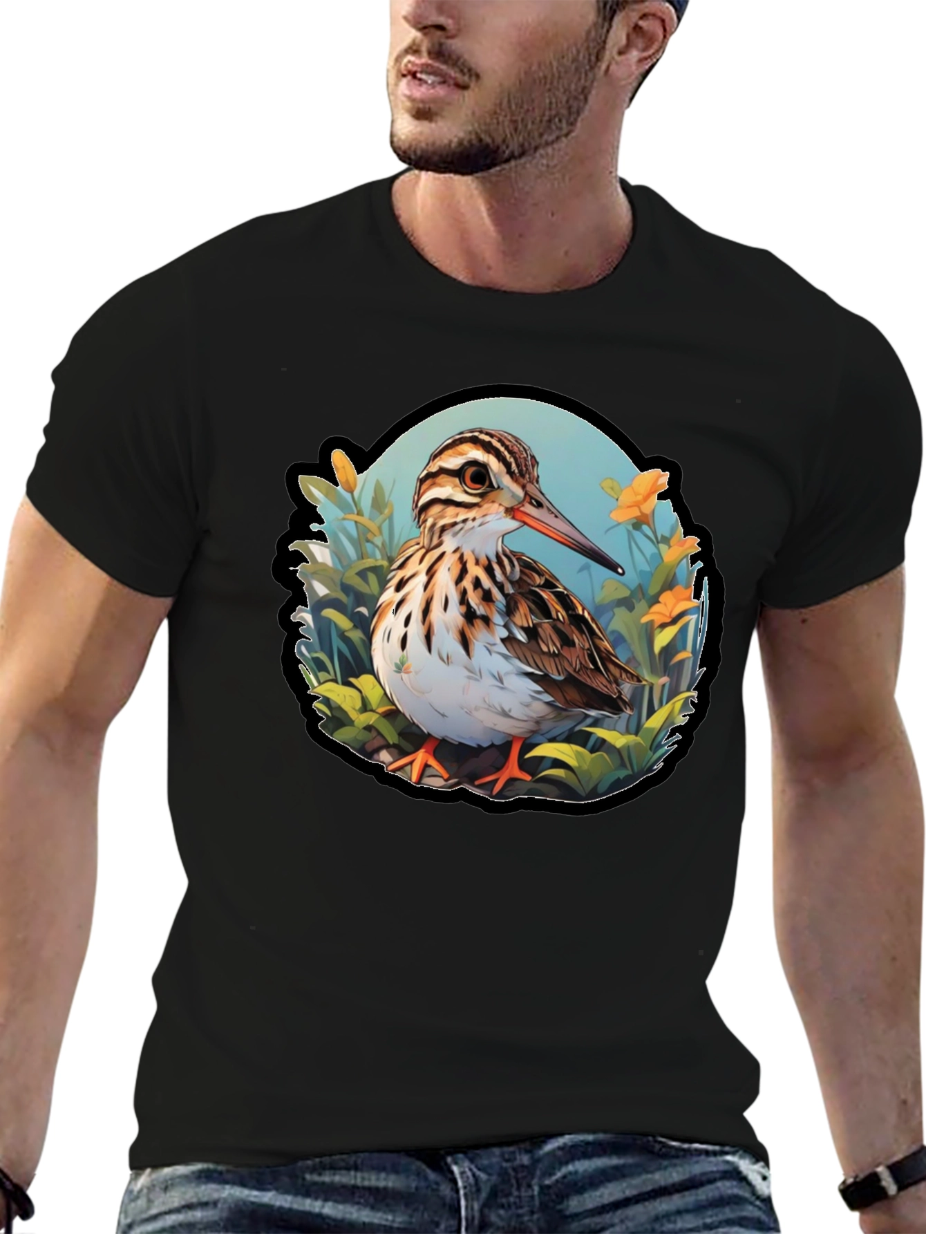 Sandpiper Bird Graphic Tee - Nature Inspired T-Shirt