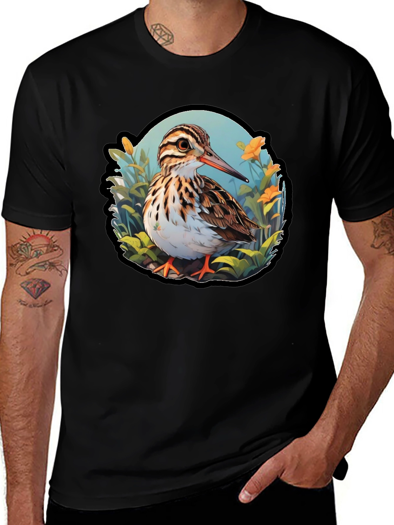 Sandpiper Bird Graphic Tee - Nature Inspired T-Shirt