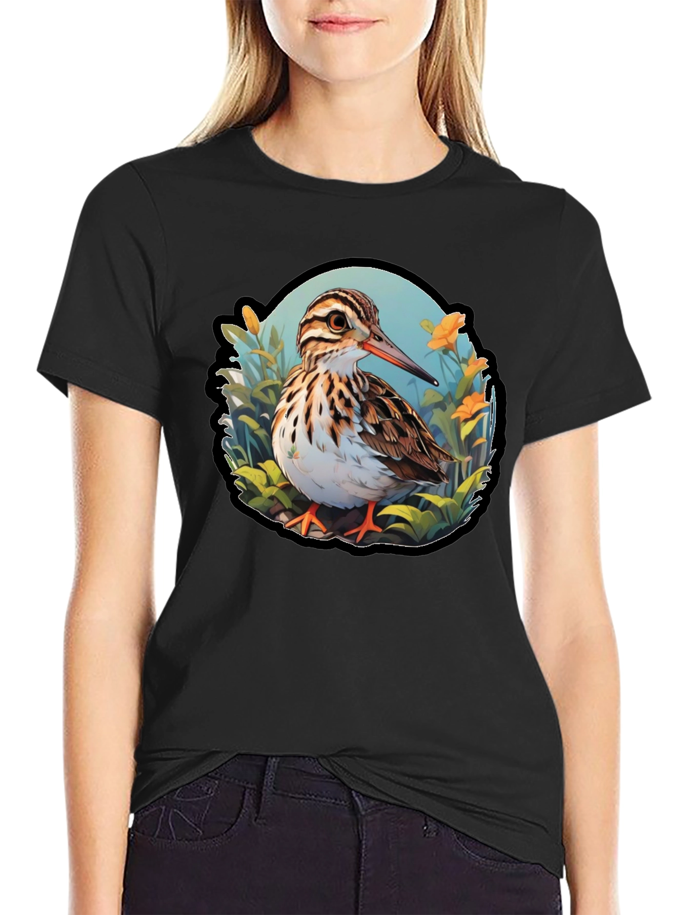 Sandpiper Bird Graphic Tee - Nature Inspired T-Shirt