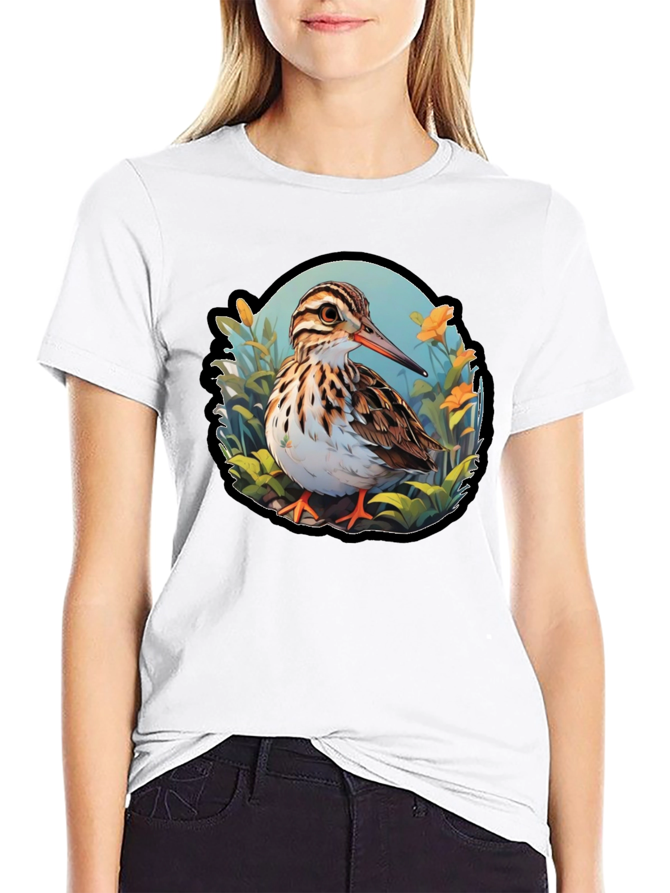 Sandpiper Bird Graphic Tee - Nature Inspired T-Shirt