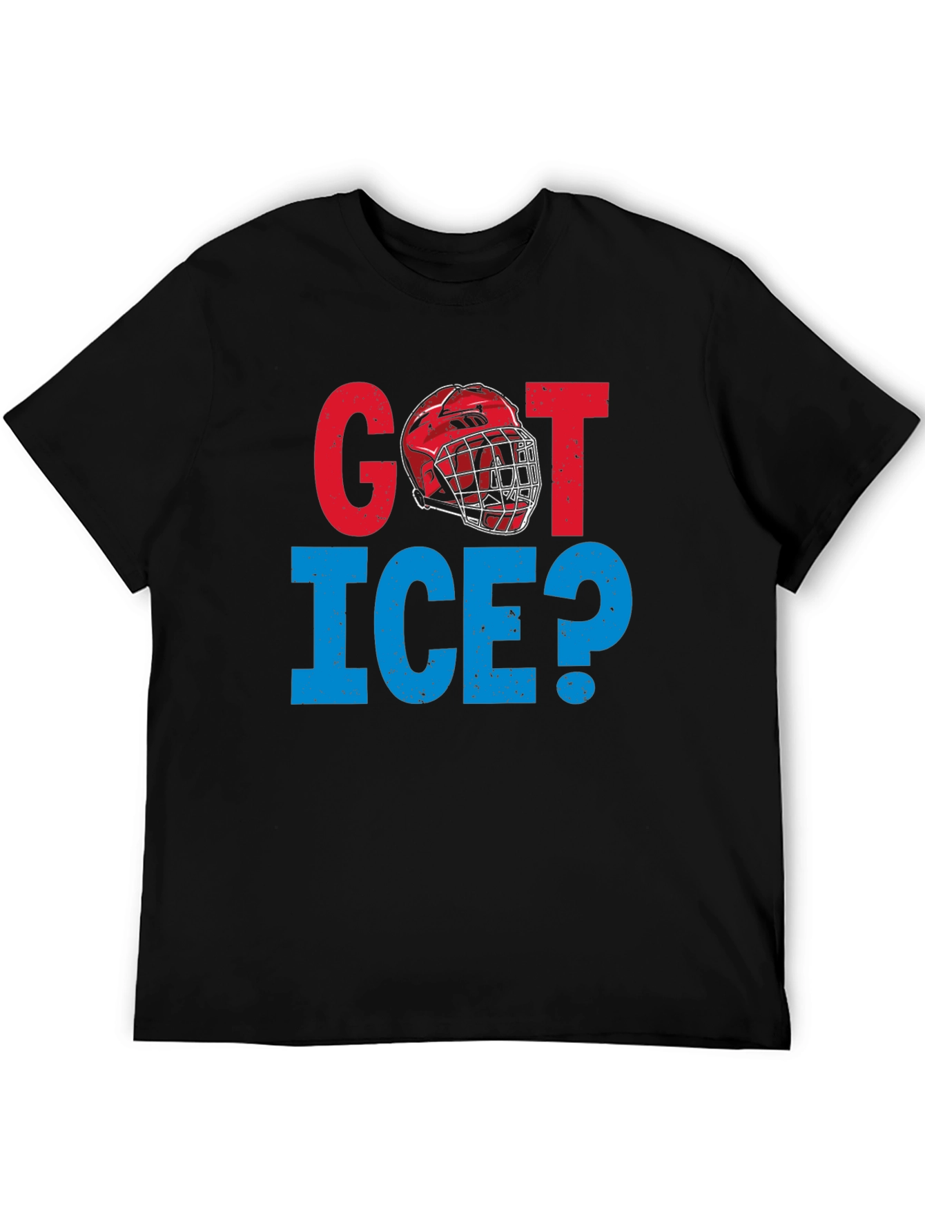 Got Ice? Hockey Graphic Tee - Black Cotton T-Shirt