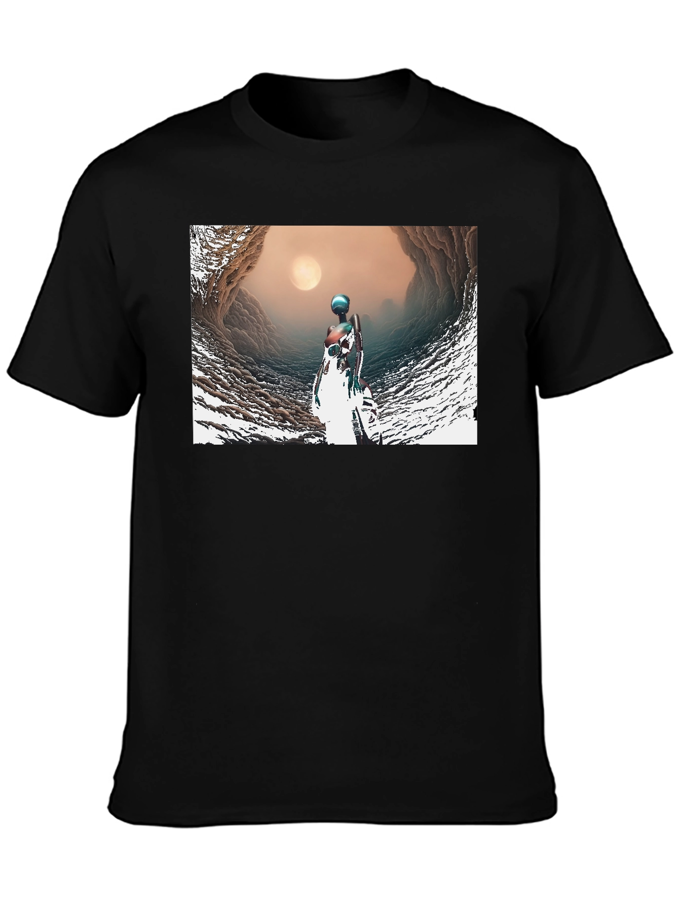 Abstract Figure Black T-Shirt
