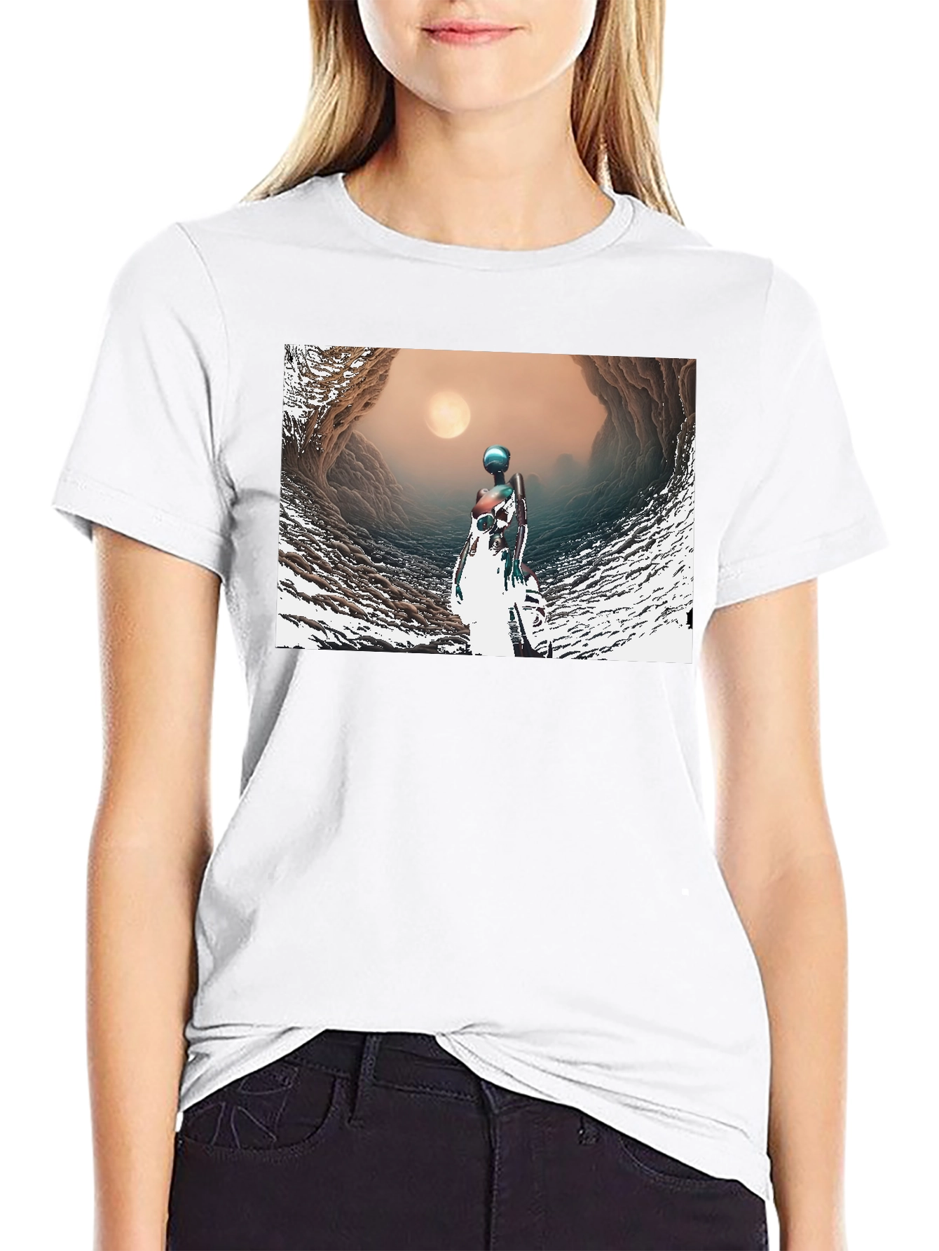 Abstract Figure Black T-Shirt