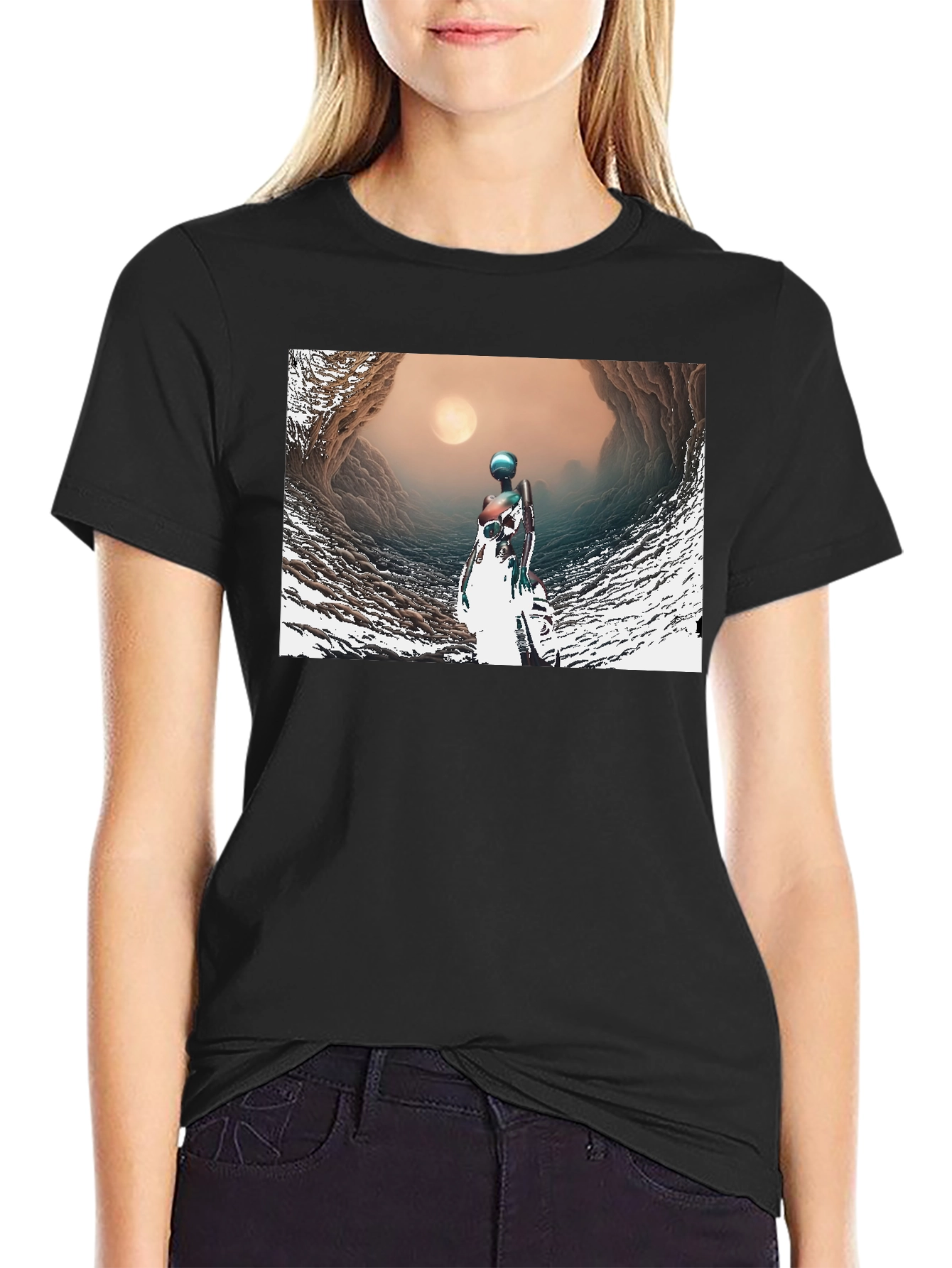 Abstract Figure Black T-Shirt
