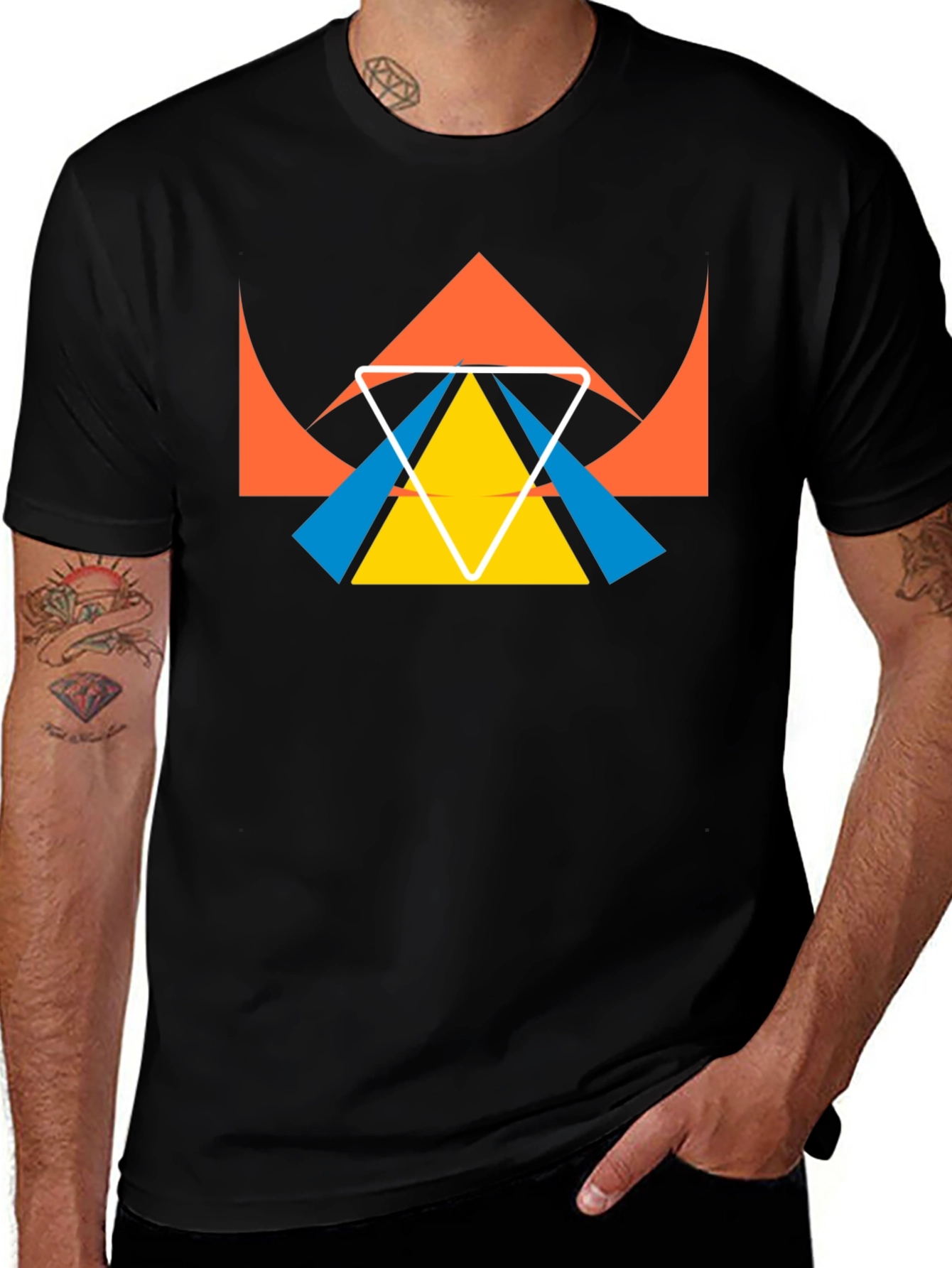 Geometric Graphic Tee - Modern Minimalist Design