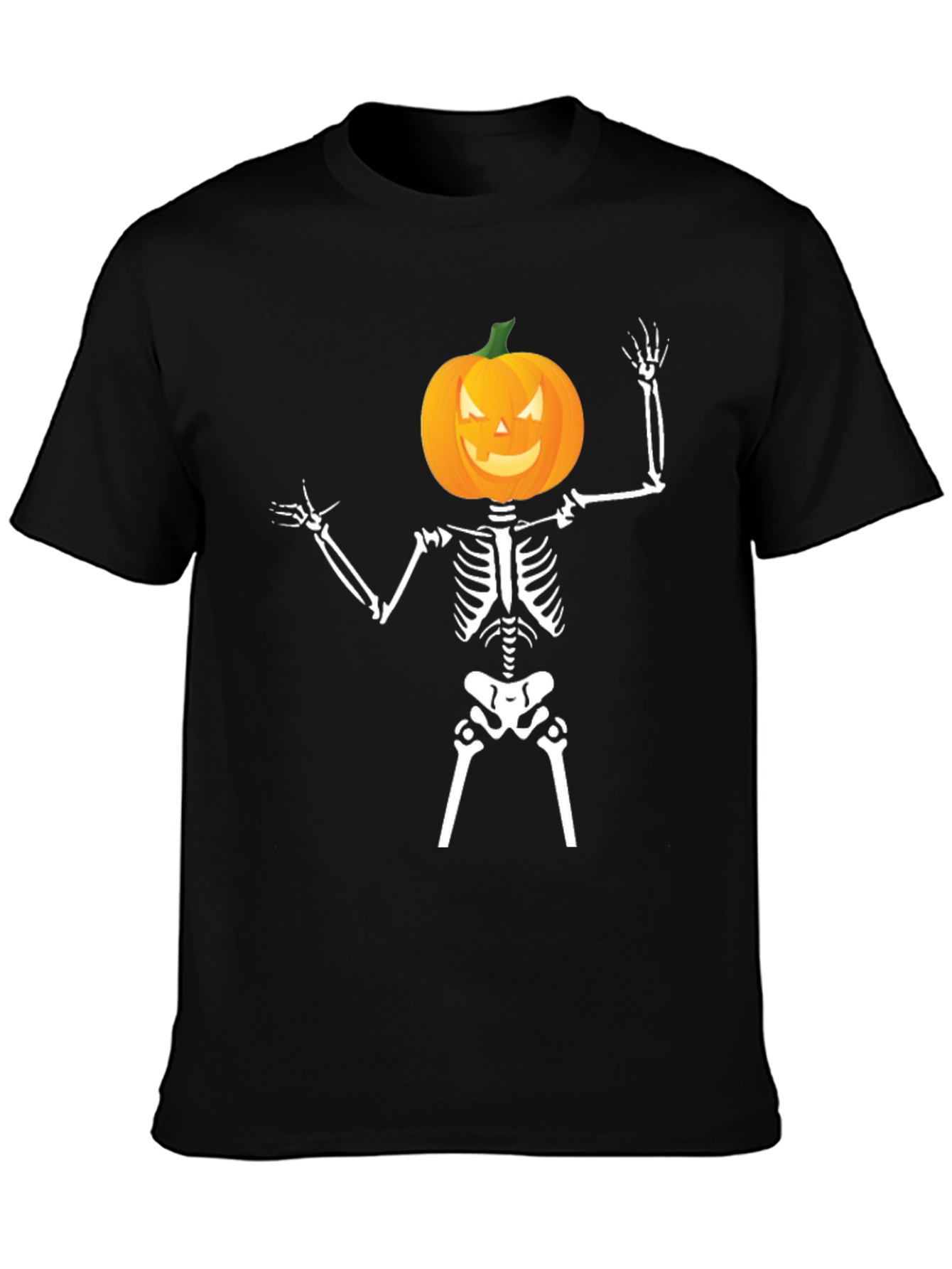 Halloween Skeleton Pumpkin Head T-Shirt