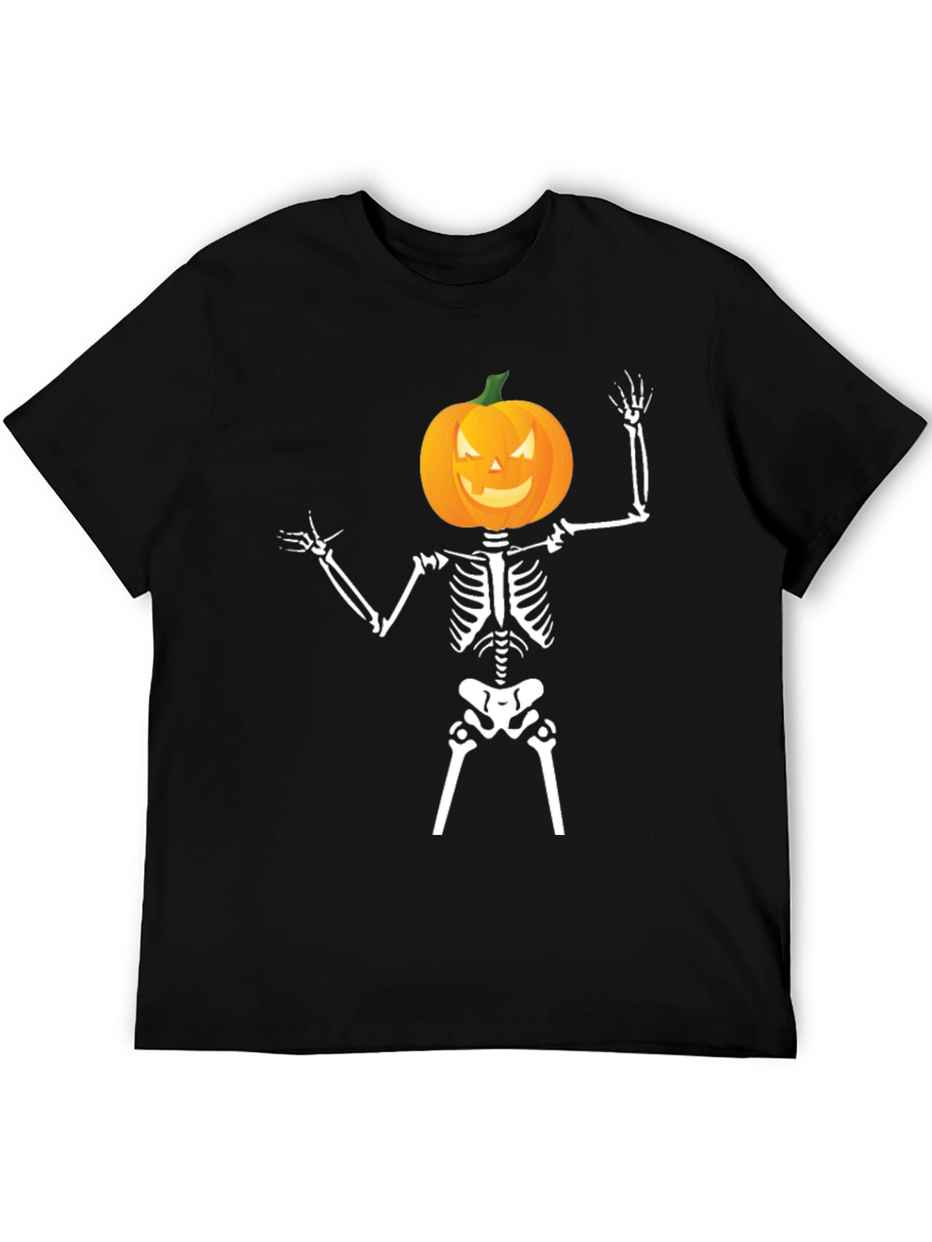 Halloween Skeleton Pumpkin Head T-Shirt