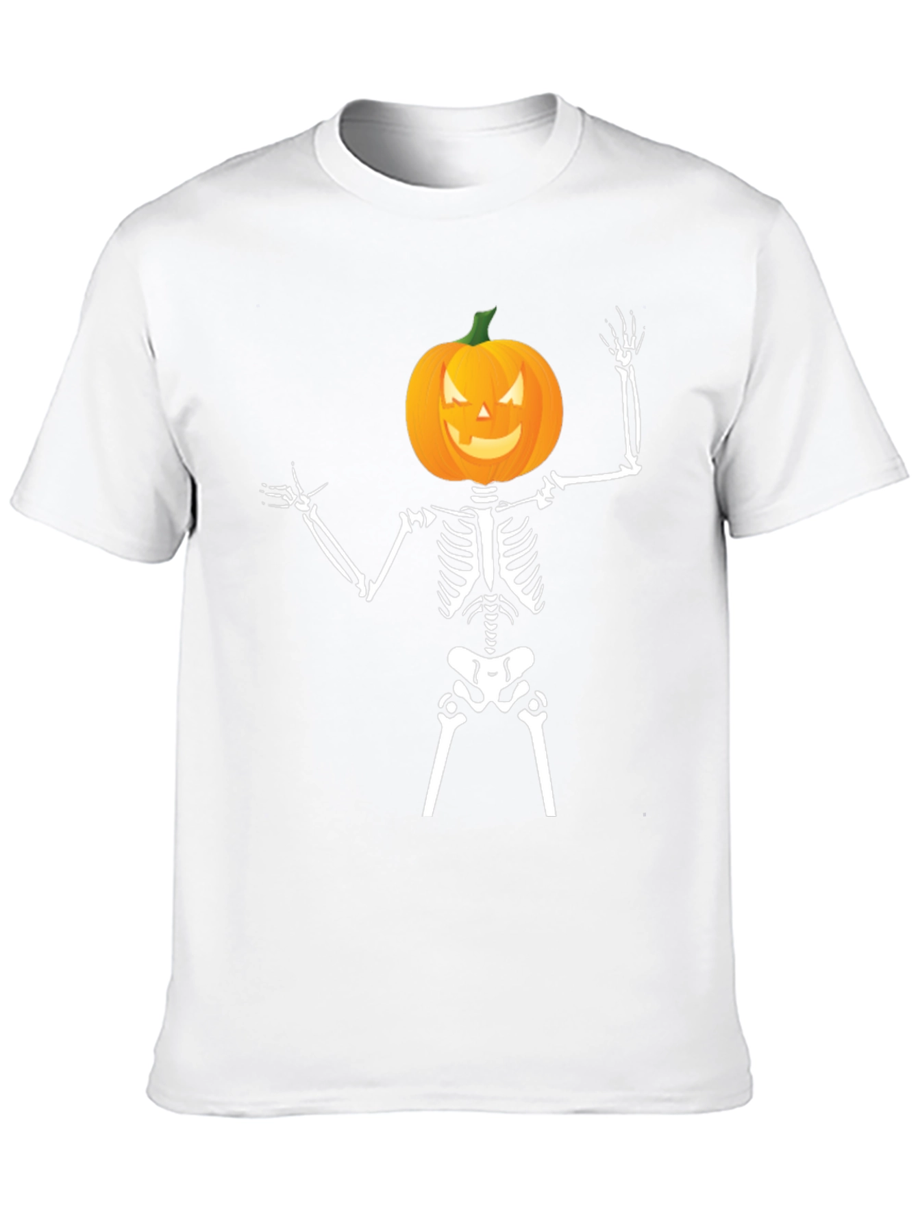 Halloween Skeleton Pumpkin Head T-Shirt