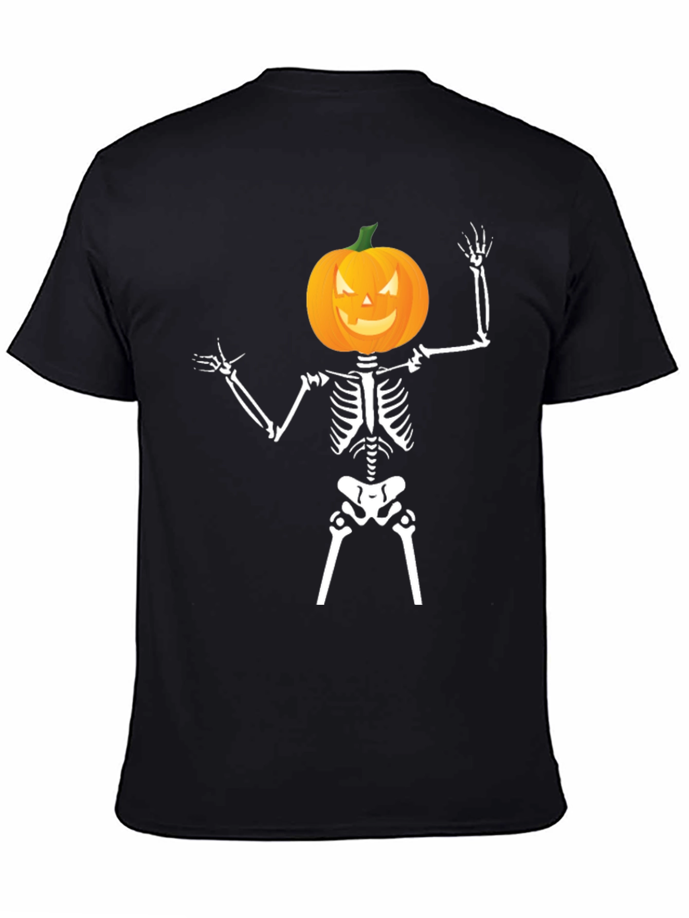 Halloween Skeleton Pumpkin Head T-Shirt