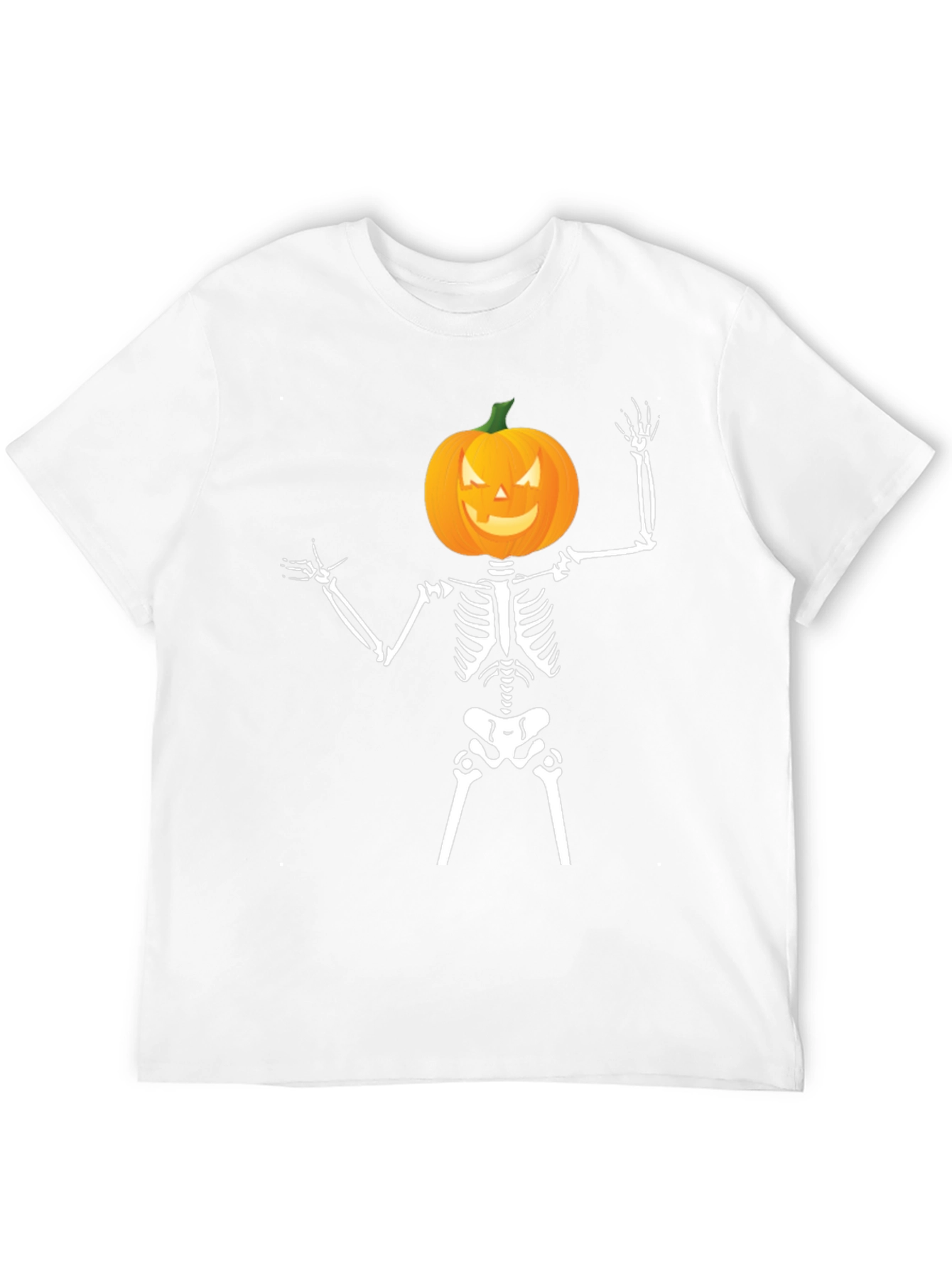 Halloween Skeleton Pumpkin Head T-Shirt