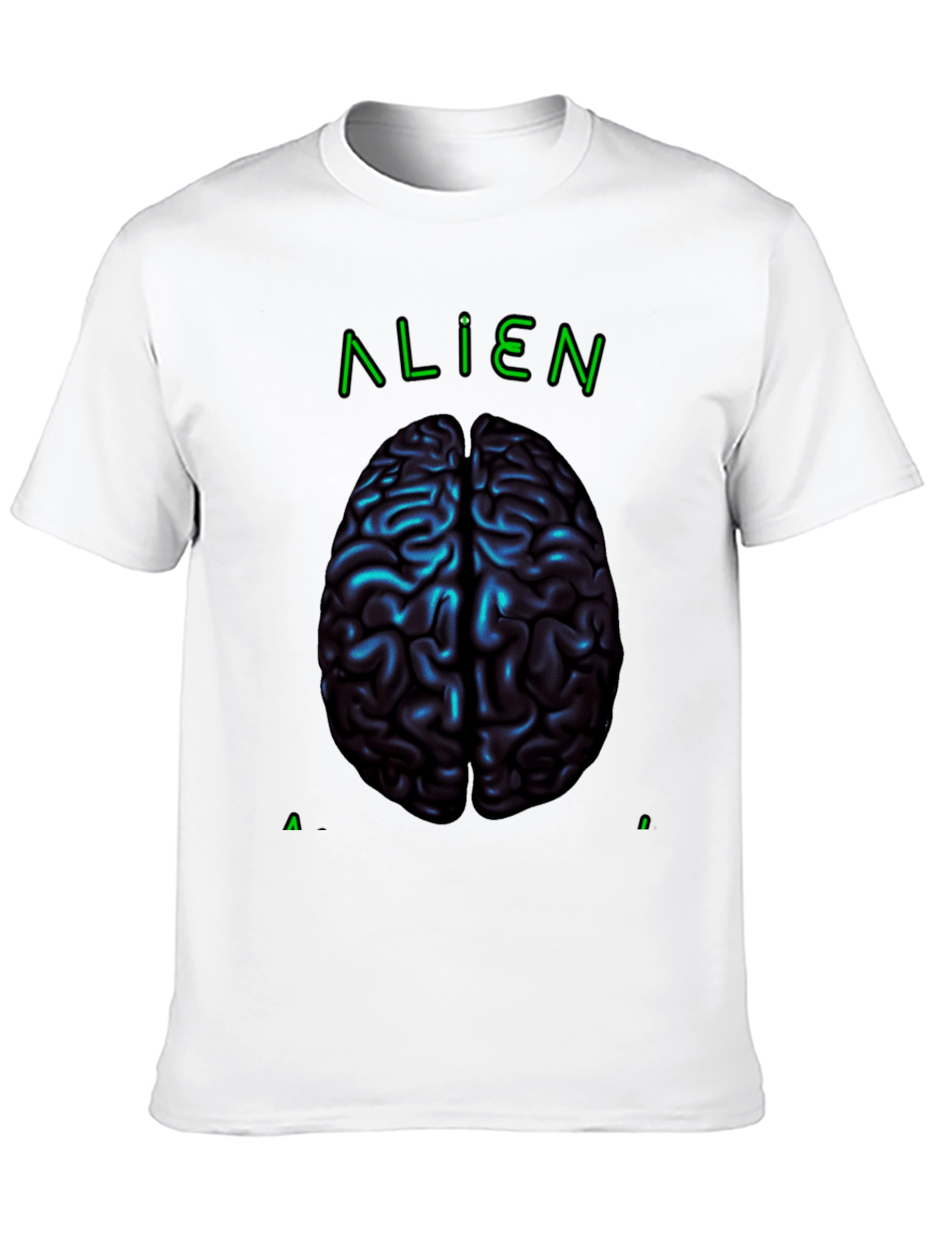 Alien Brain Graphic Tee - Black Cotton T-Shirt