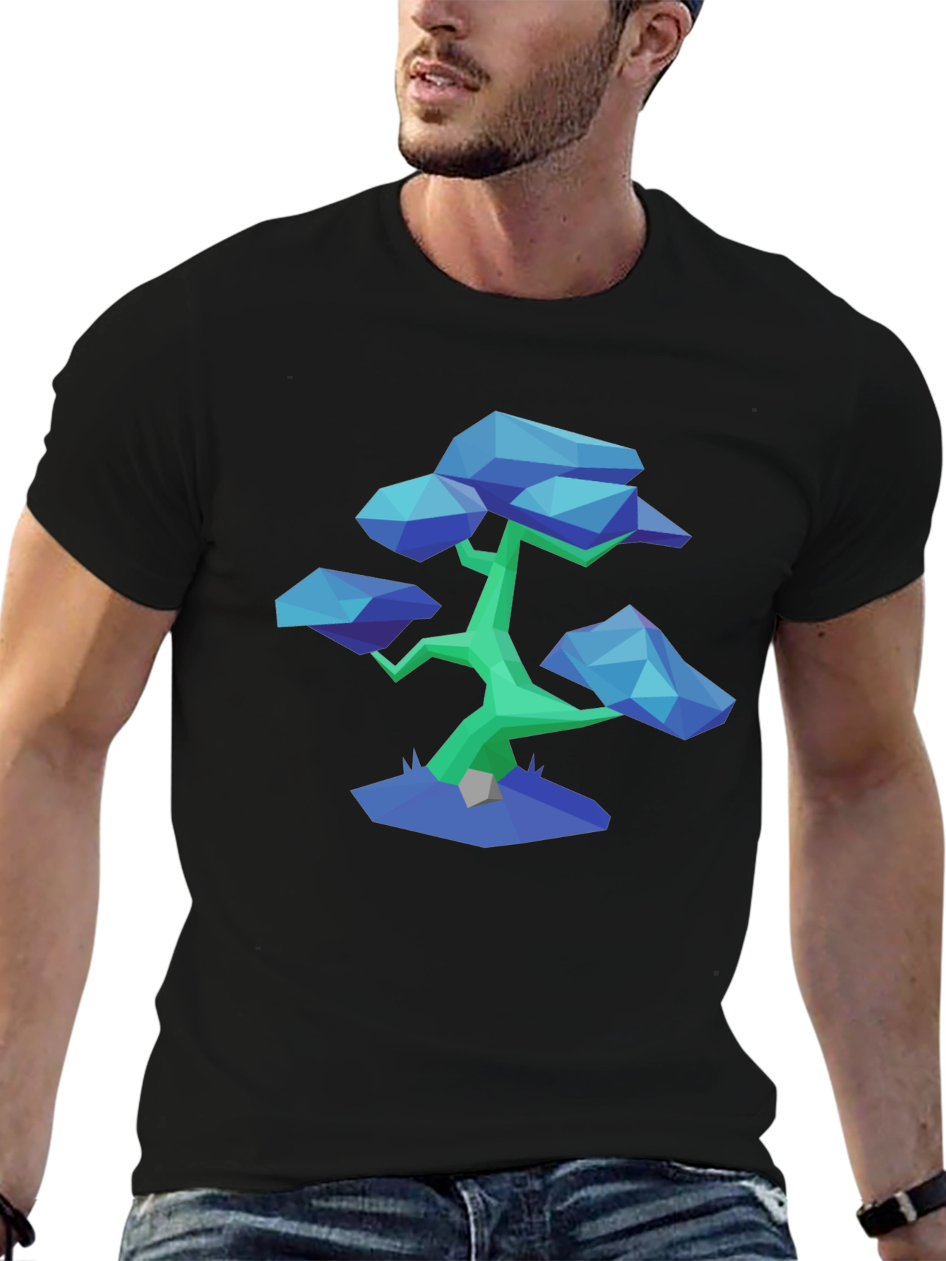 Geometric Bonsai Tee - Modern Minimalist Style