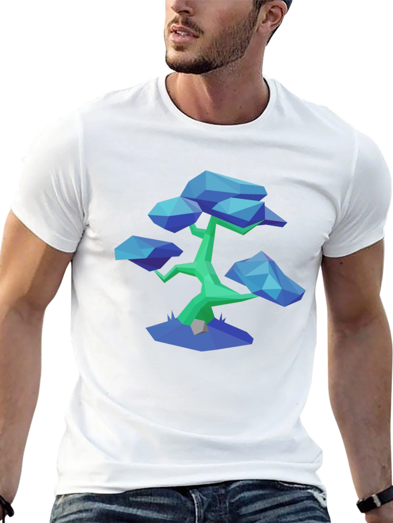 Geometric Bonsai Tee - Modern Minimalist Style