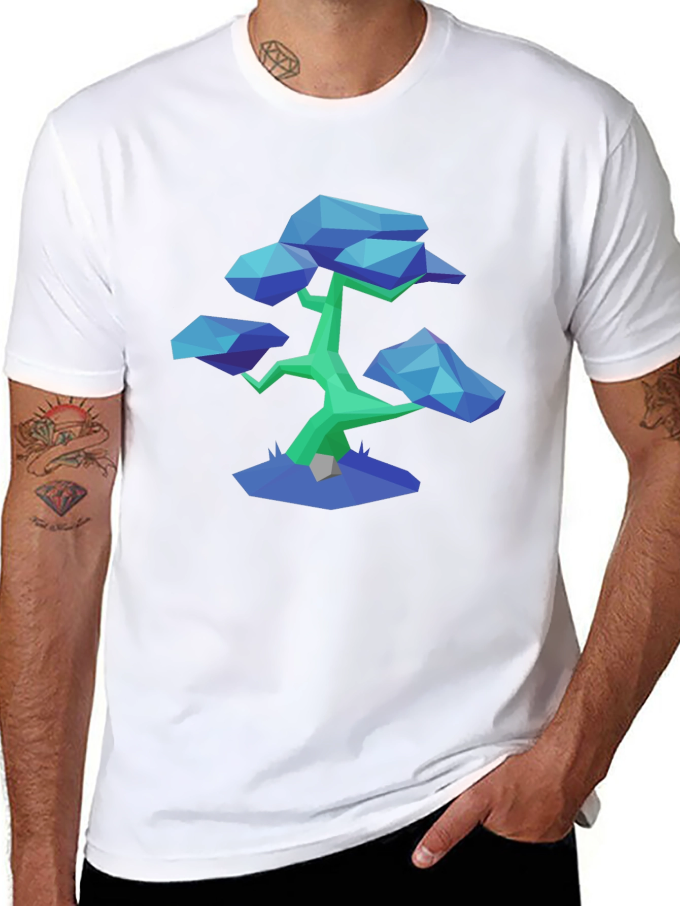 Geometric Bonsai Tee - Modern Minimalist Style