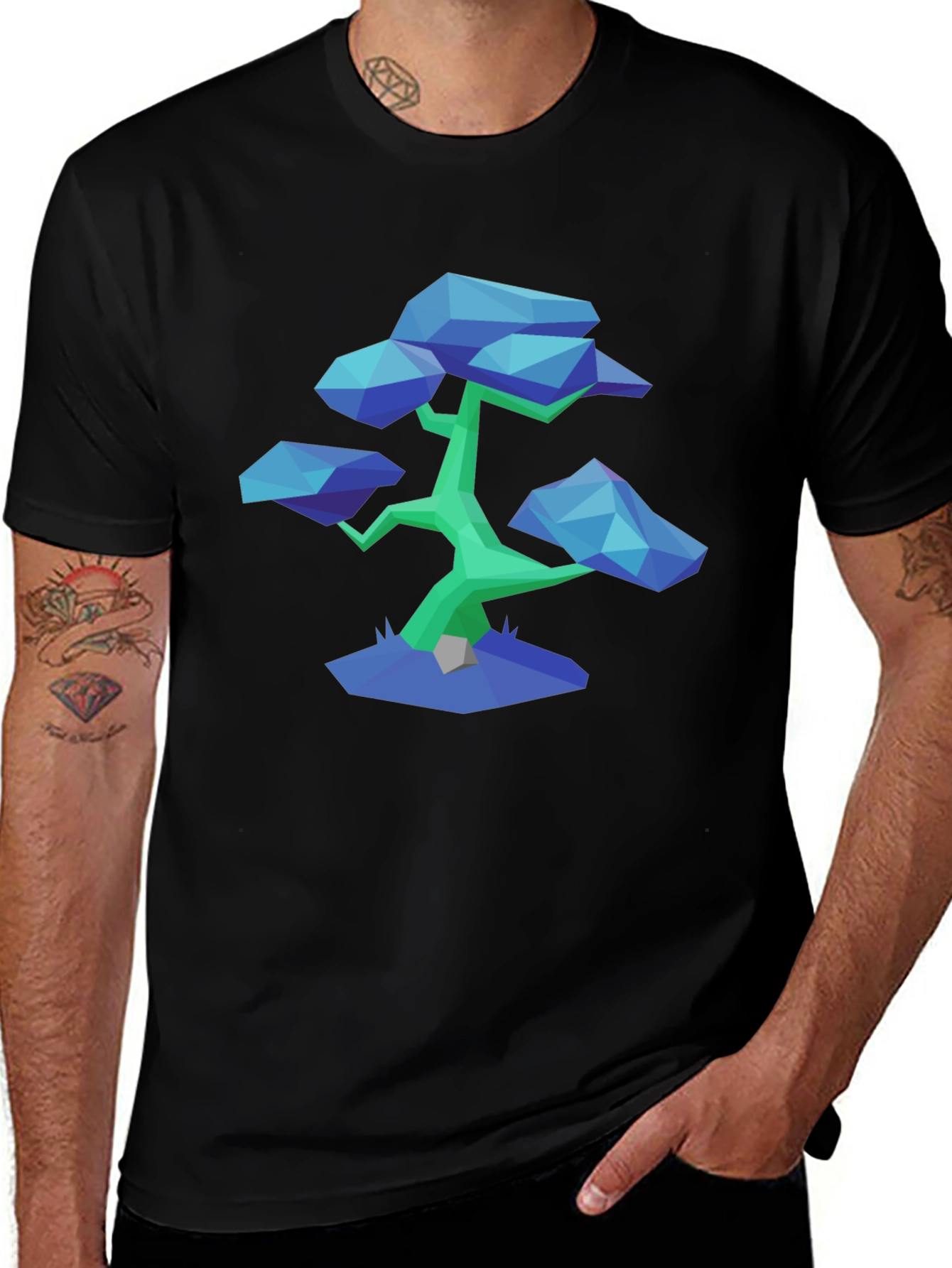 Geometric Bonsai Tee - Modern Minimalist Style