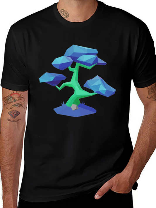 Geometric Bonsai Tee - Modern Minimalist Style