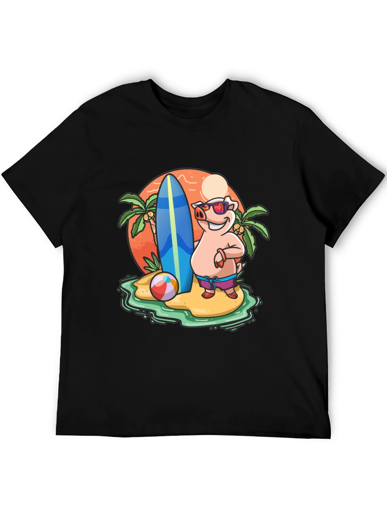 Funny Pig Beach T-Shirt - Summer Vibes